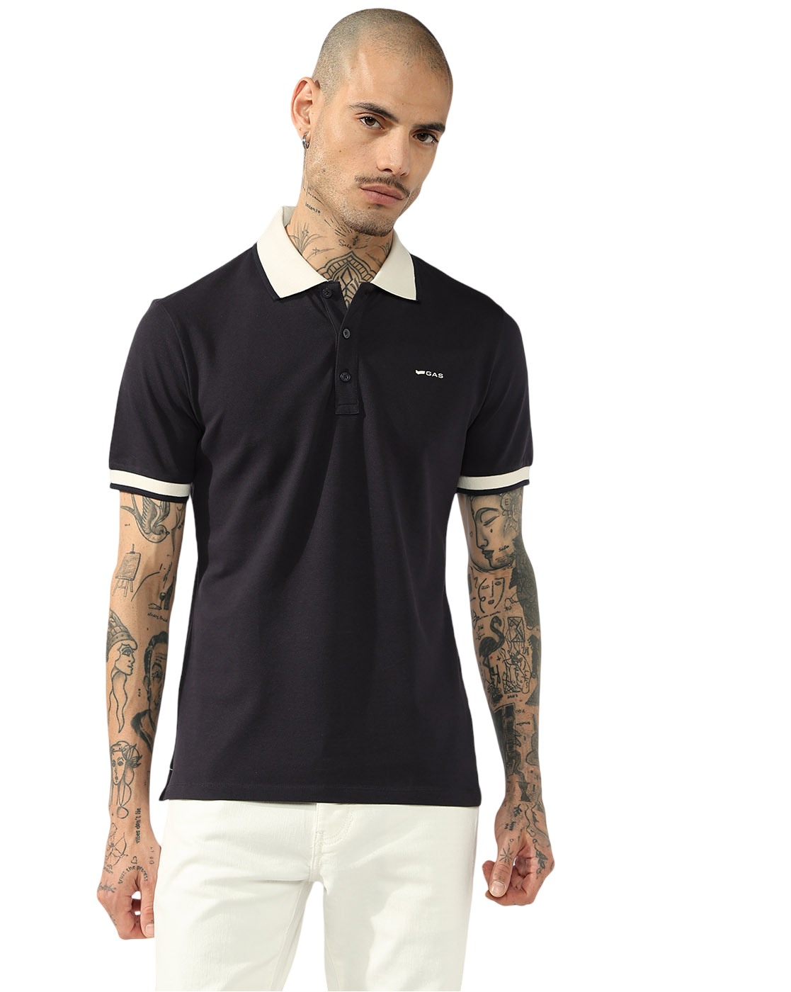 GAS | Slim Fit Contrast Collar Polo