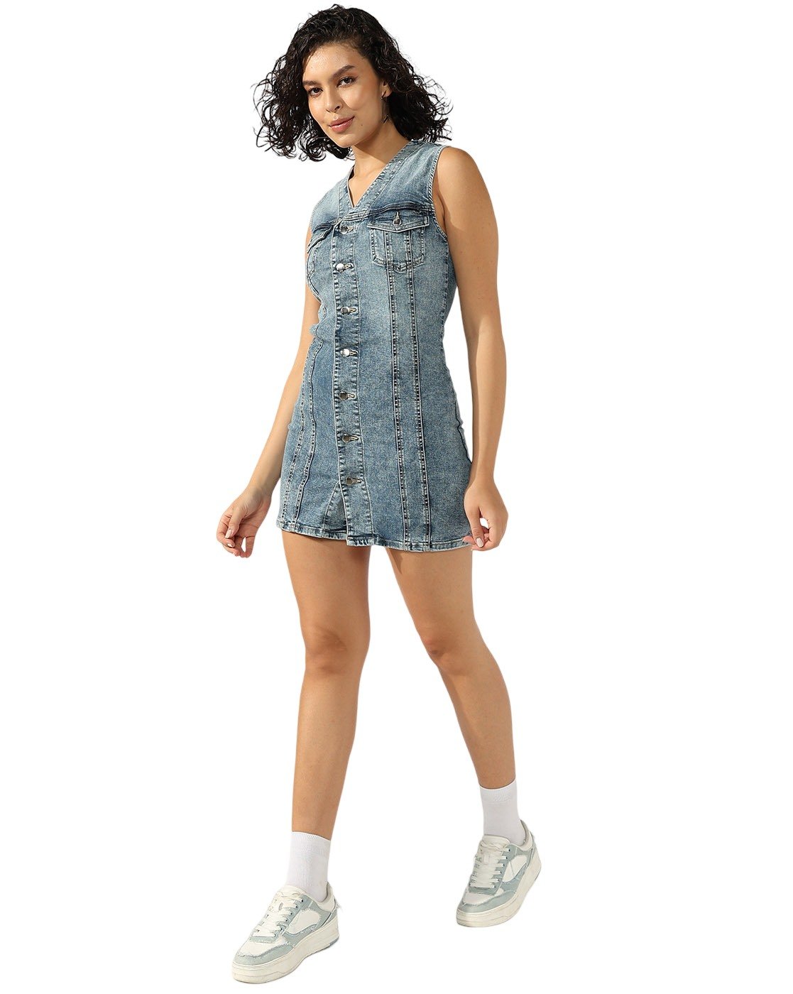 GAS | Denim Sleeveless Button-Down Dress