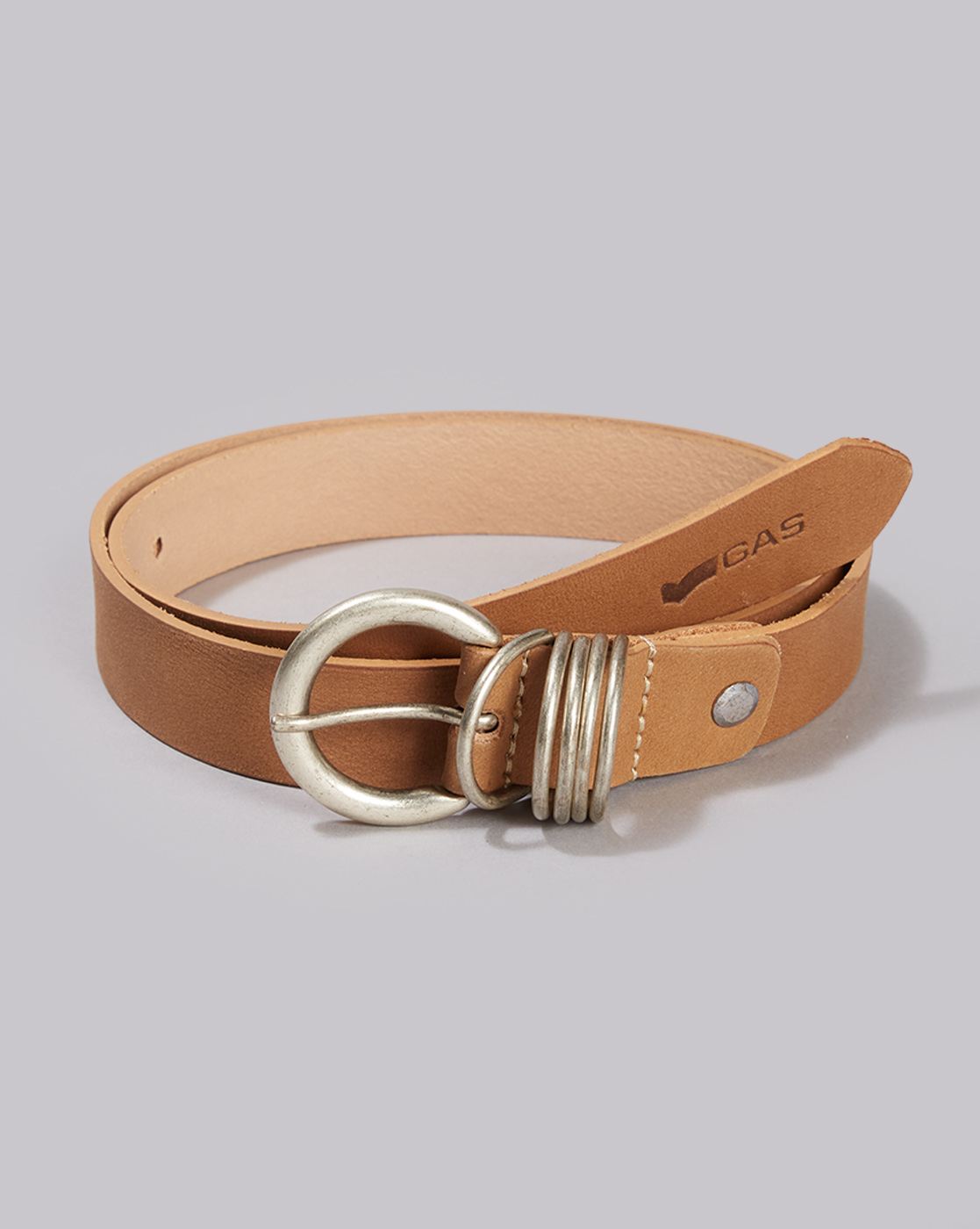 GAS | Women Textured Leather Belt With Buckle Closure