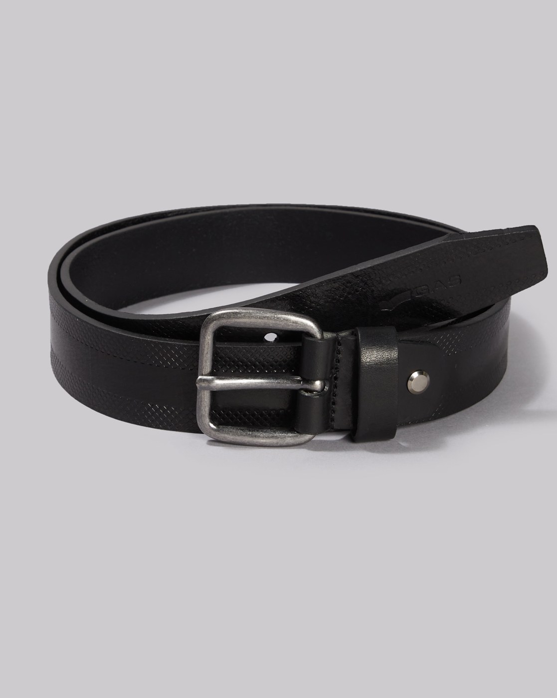 GAS | Luxe Textured Leather Belt with Buckle Closure