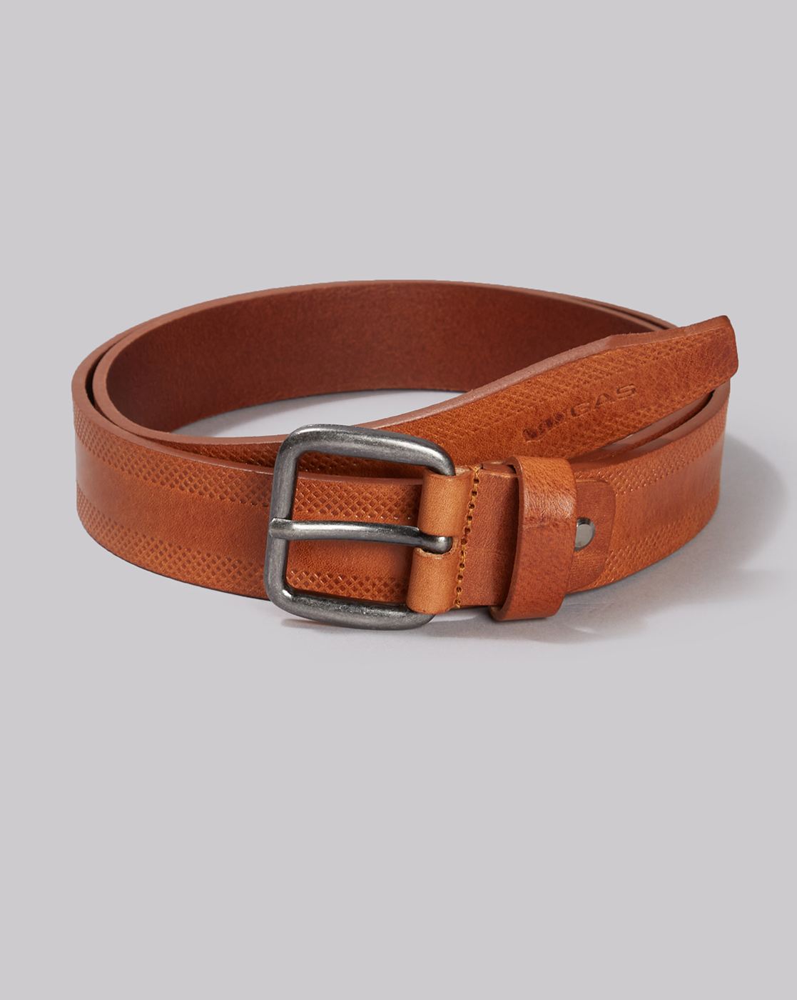 GAS | Luxe Textured Leather Belt with Buckle Closure