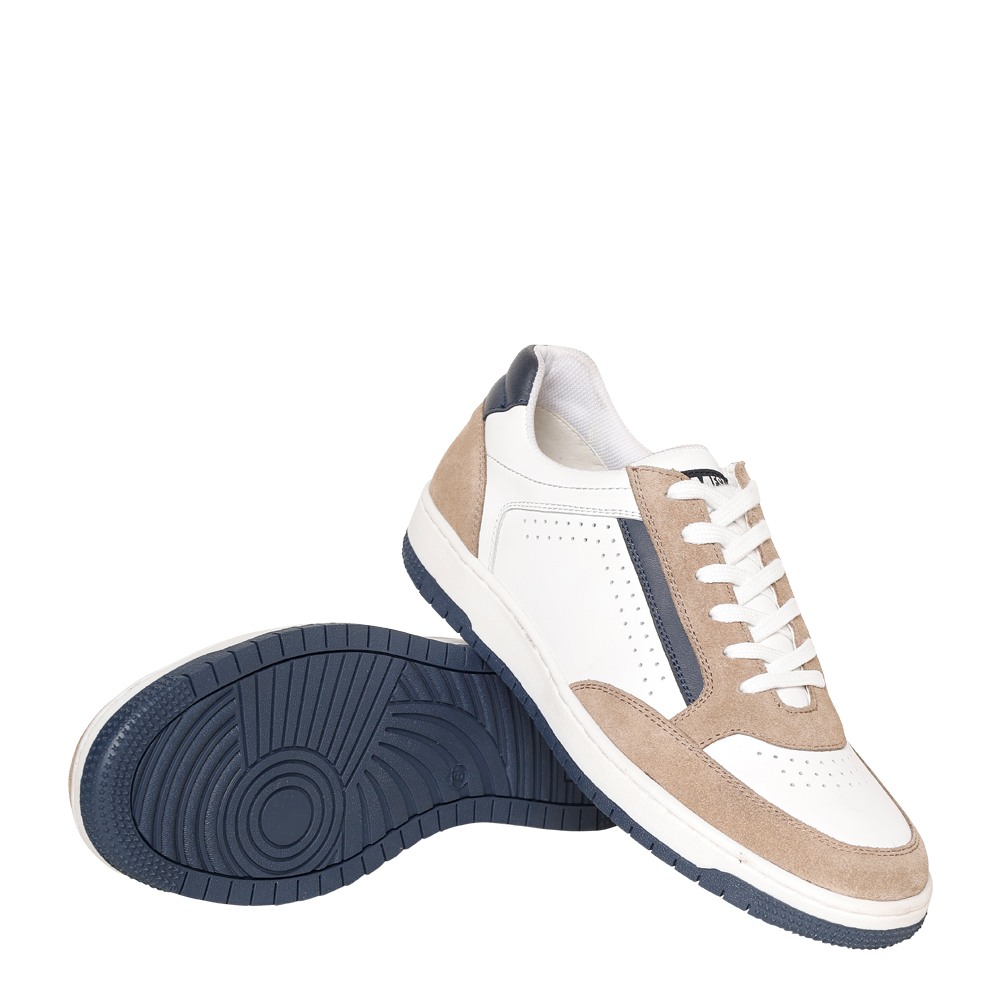 SM-1623 WHITE/BLUE/TAN SNEAKER