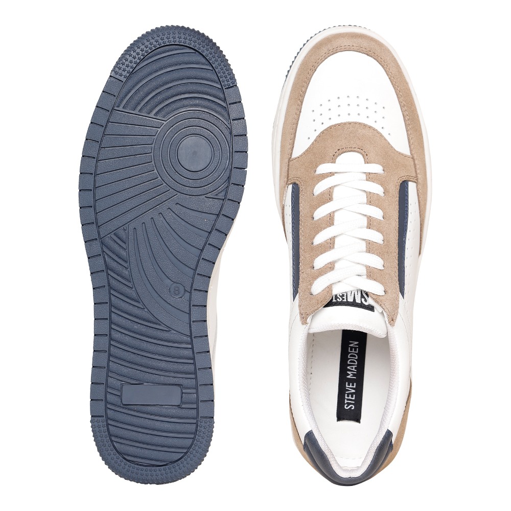 SM-1623 WHITE/BLUE/TAN SNEAKER