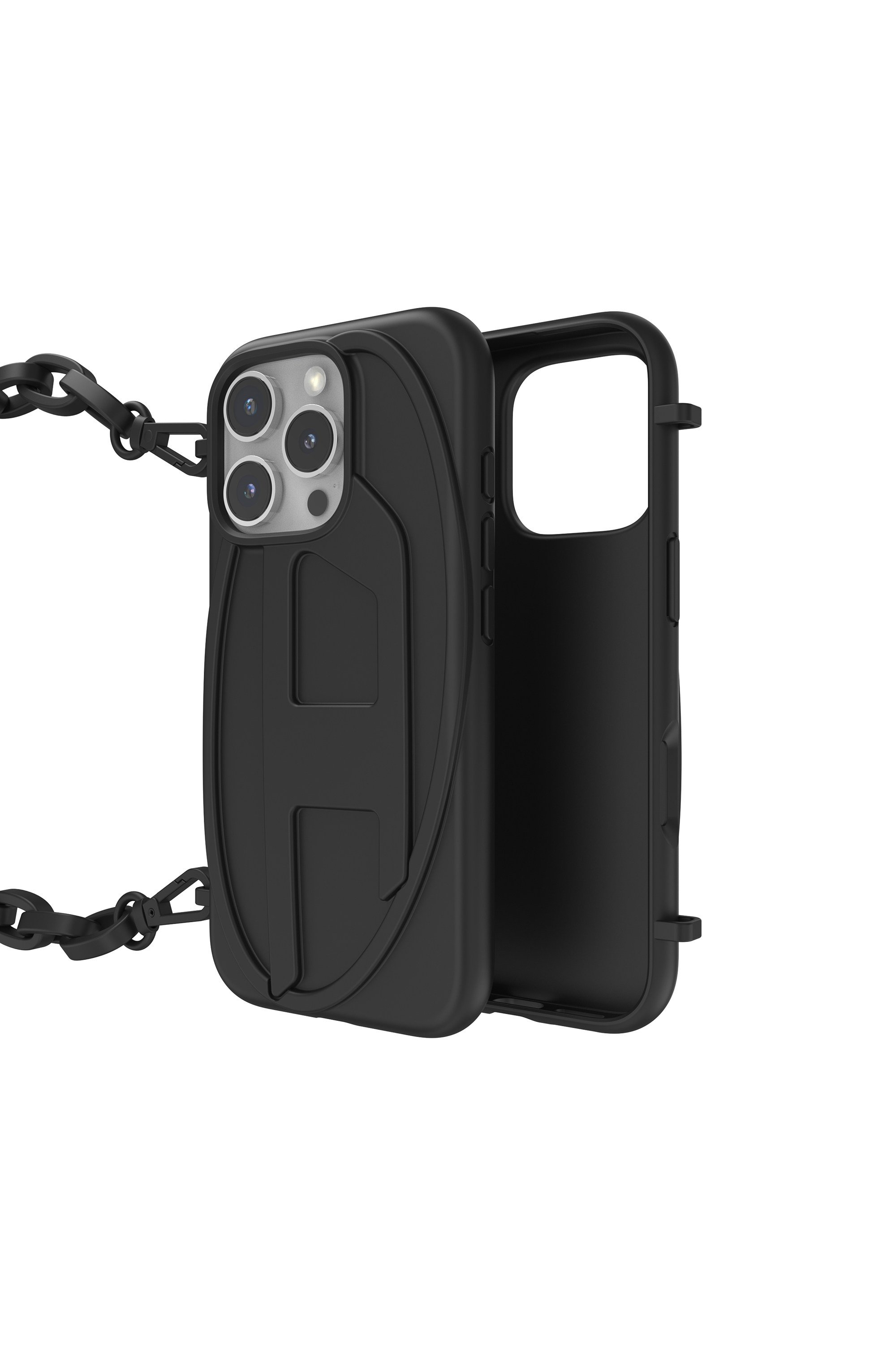 Black Oval D Chain Case for iP 16 Pro