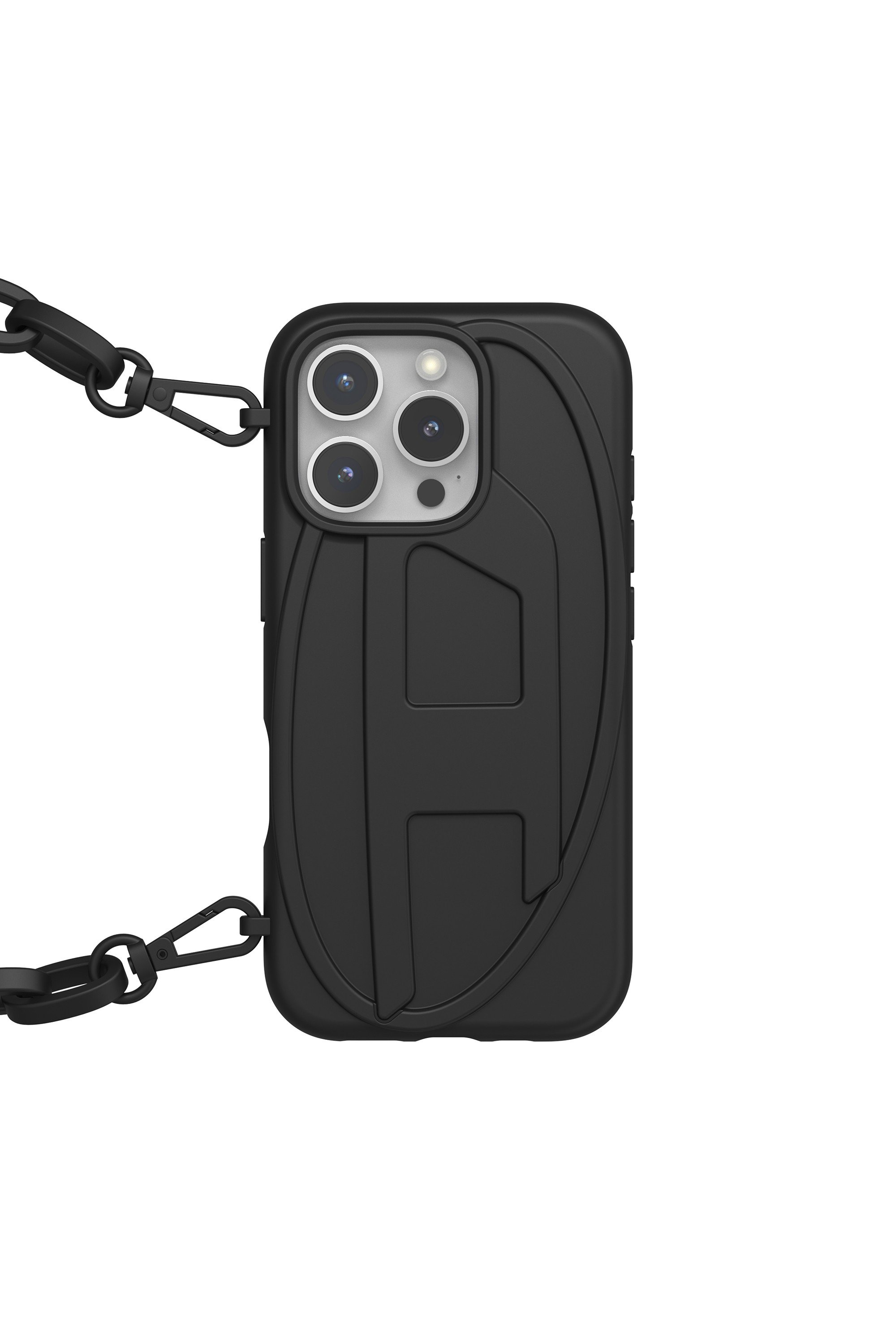 Black Oval D Chain Case for iP 16 Pro