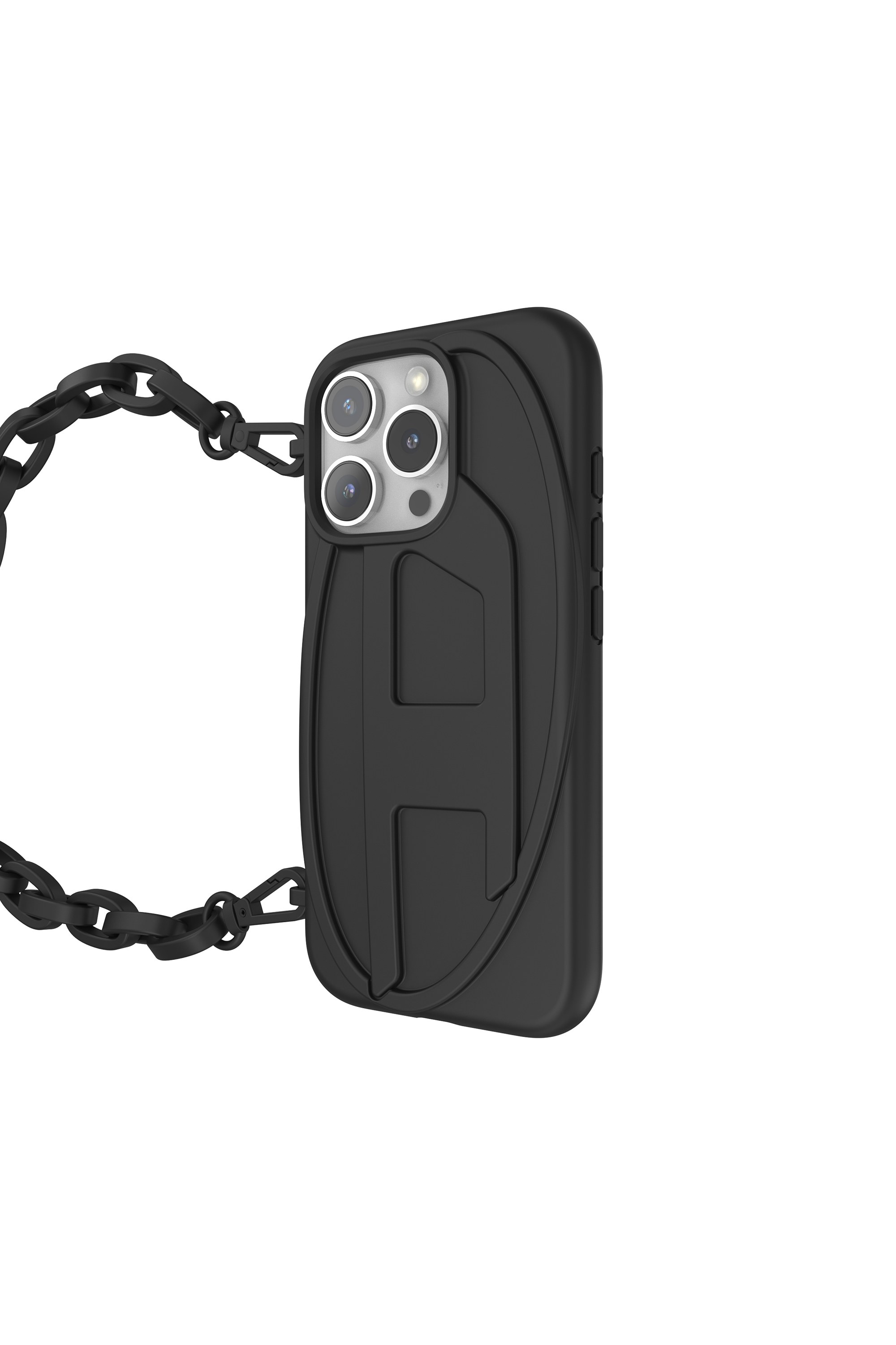 Black Oval D Chain Case for iP 16 Pro