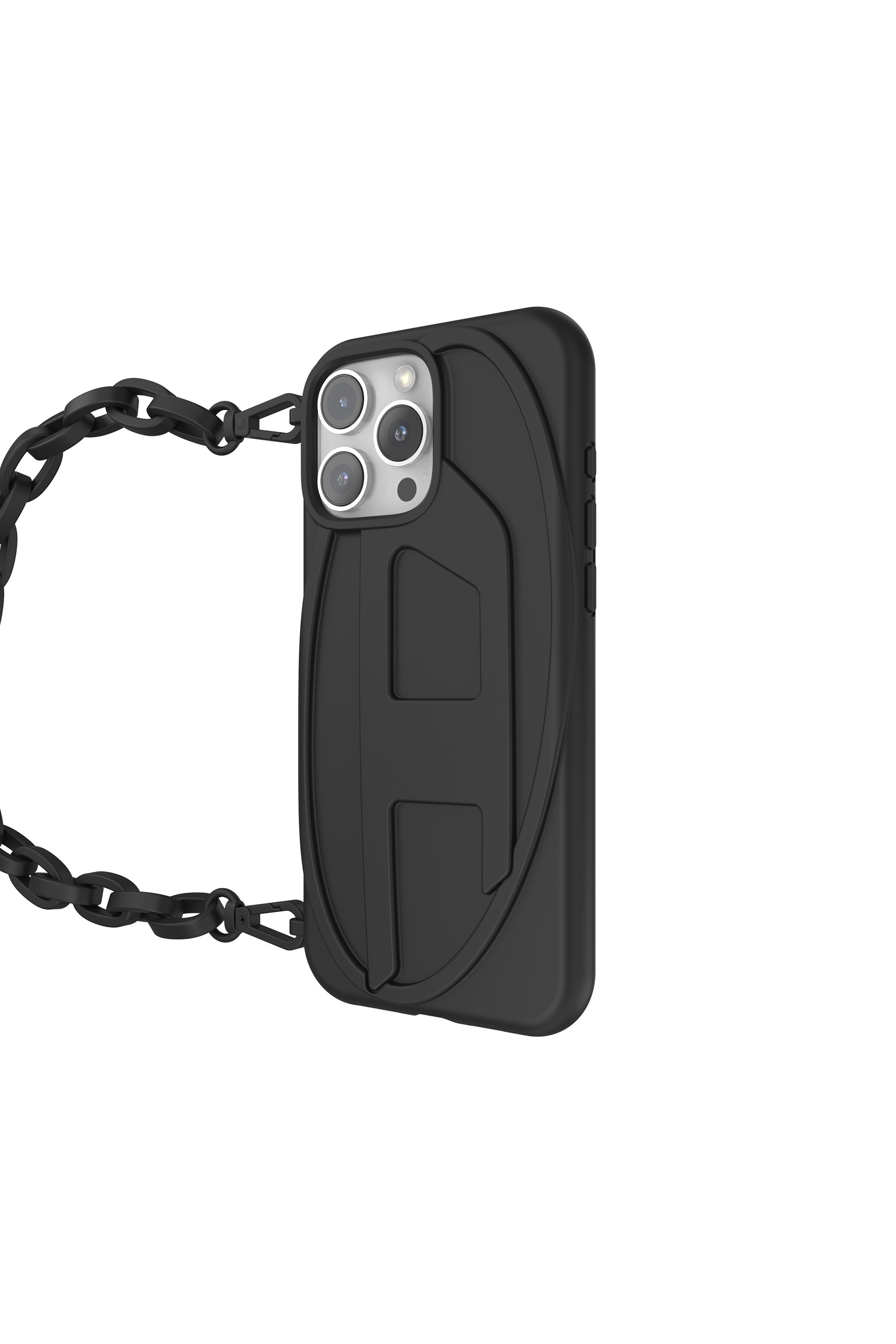 Black Oval D Chain Case for iP 16 Pro Max