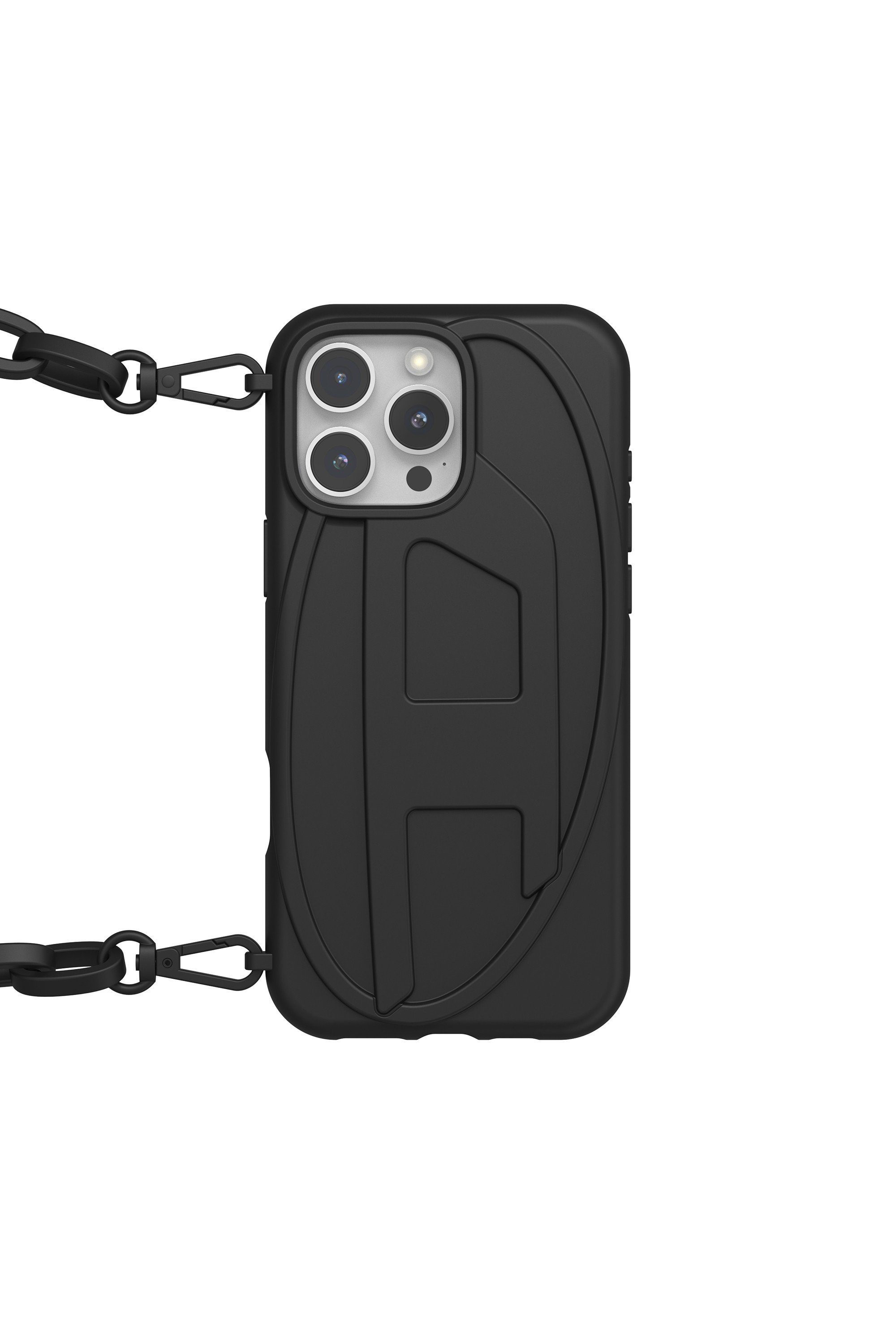 Black Oval D Chain Case for iP 16 Pro Max