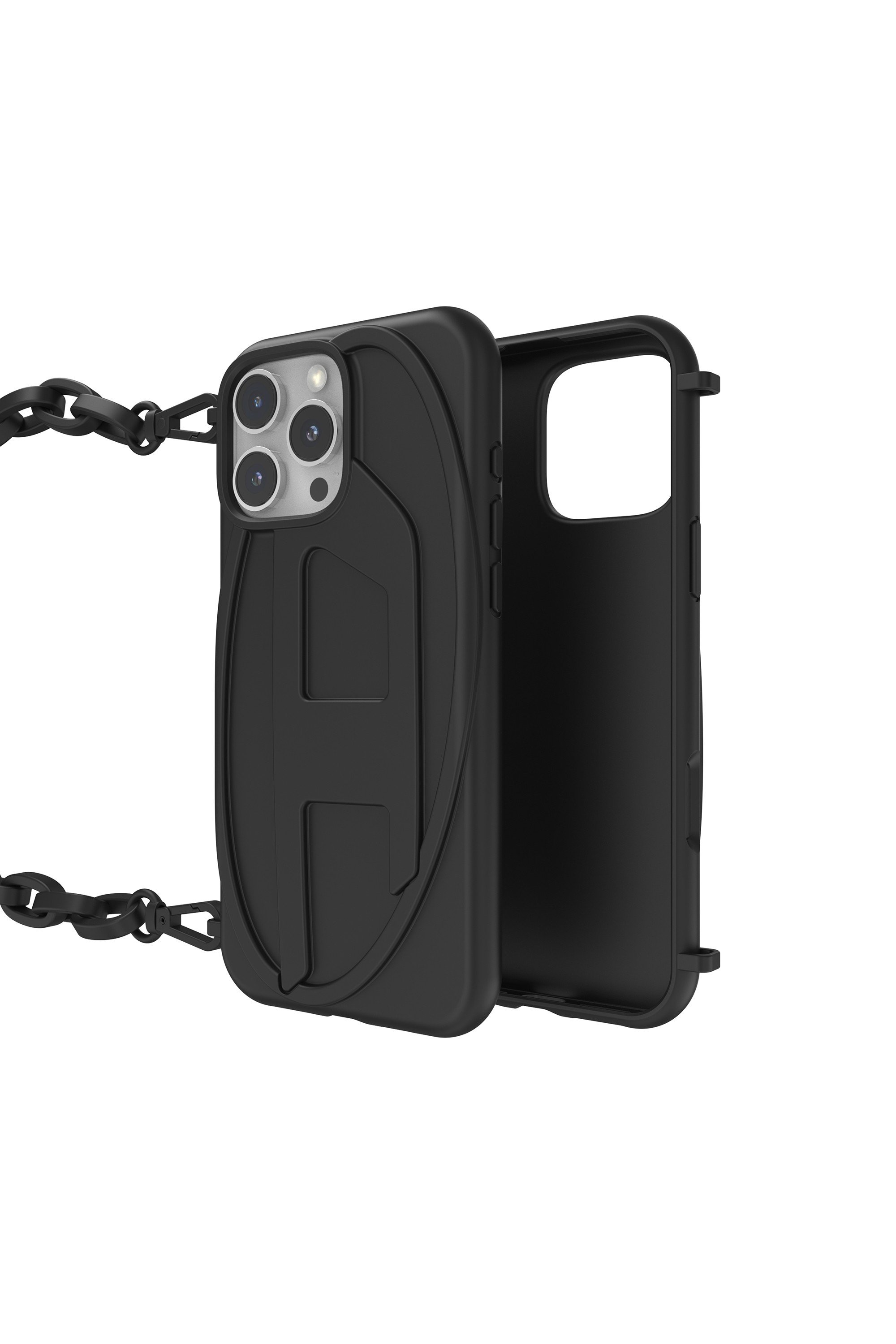 Black Oval D Chain Case for iP 16 Pro Max