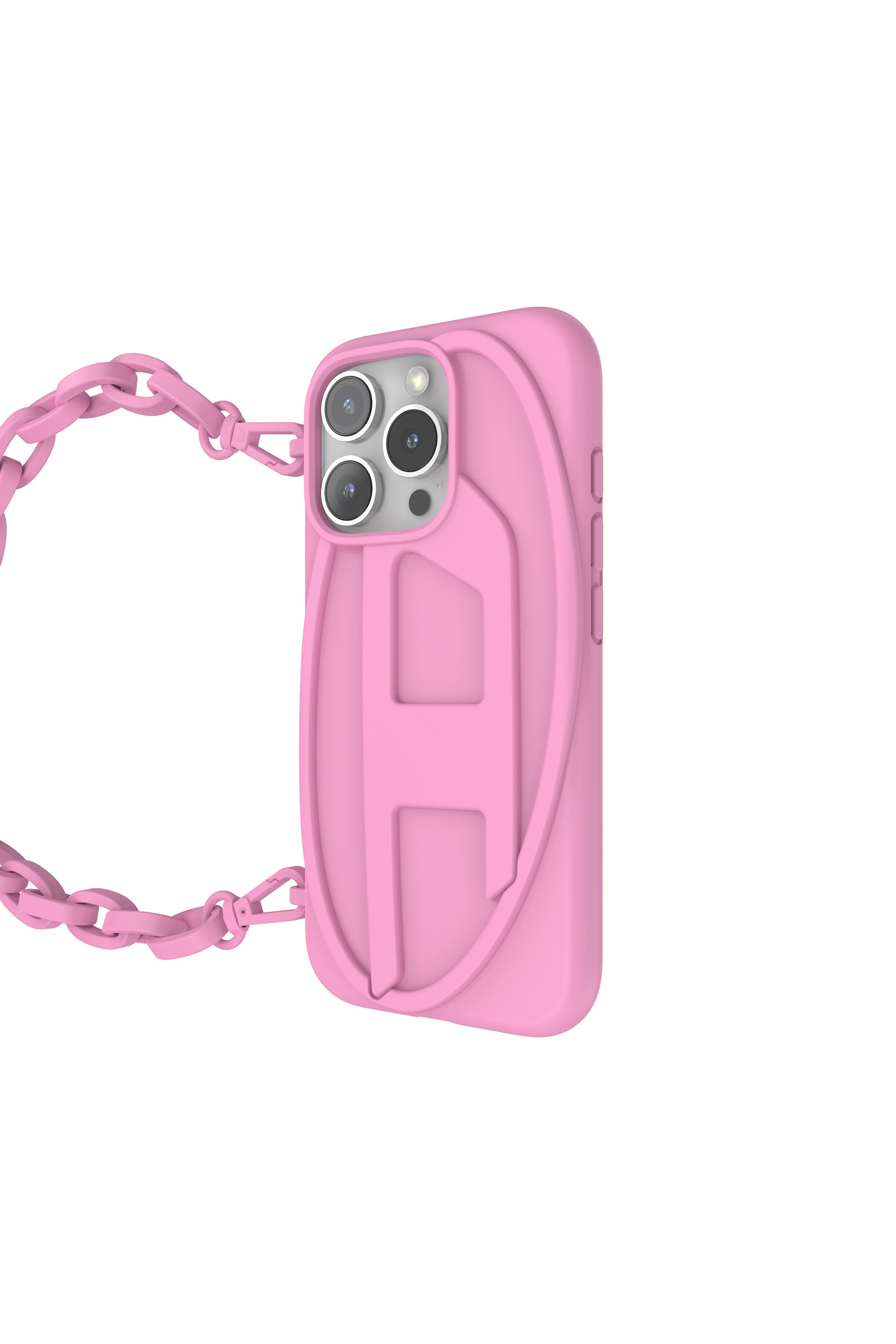 Pink Oval D Chain Case for iP 16 Pro