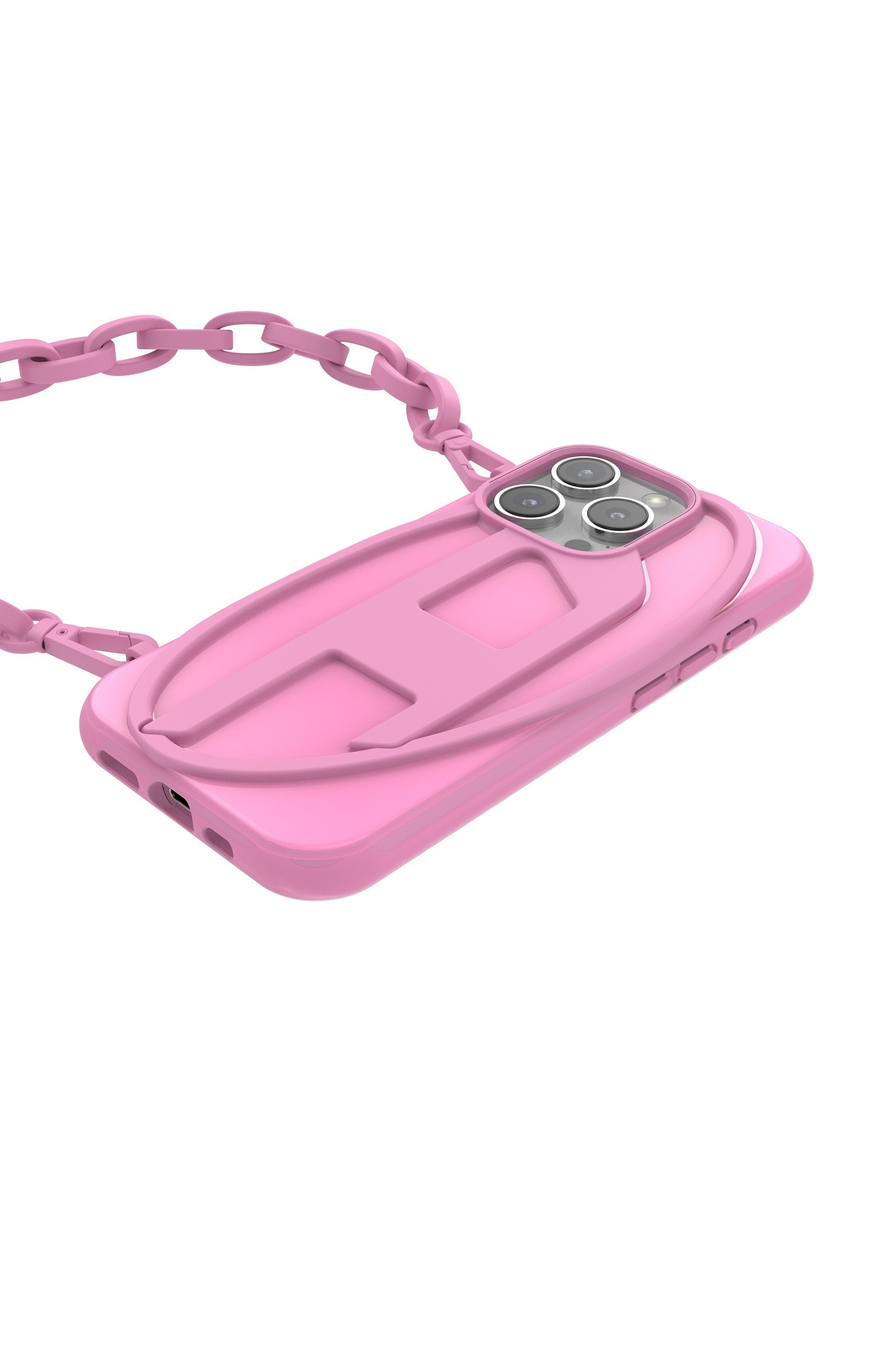Pink Oval D Chain Case for iP 16 Pro