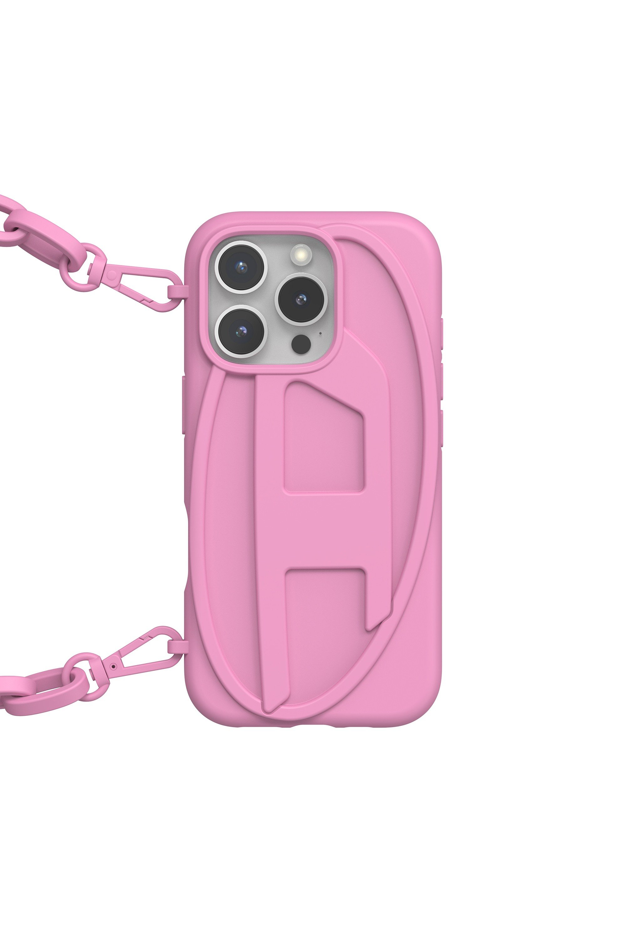 Pink Oval D Chain Case for iP 16 Pro