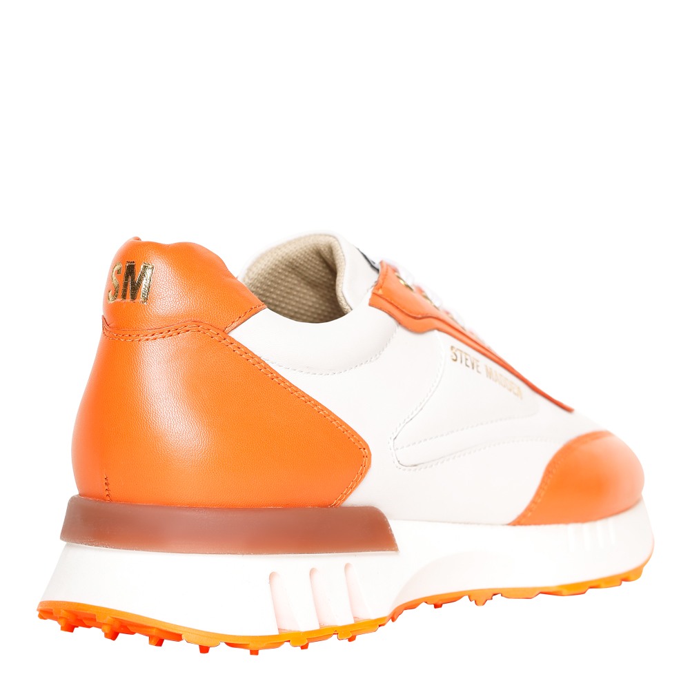 SM-1626 White/Orange Tiger Sneakers