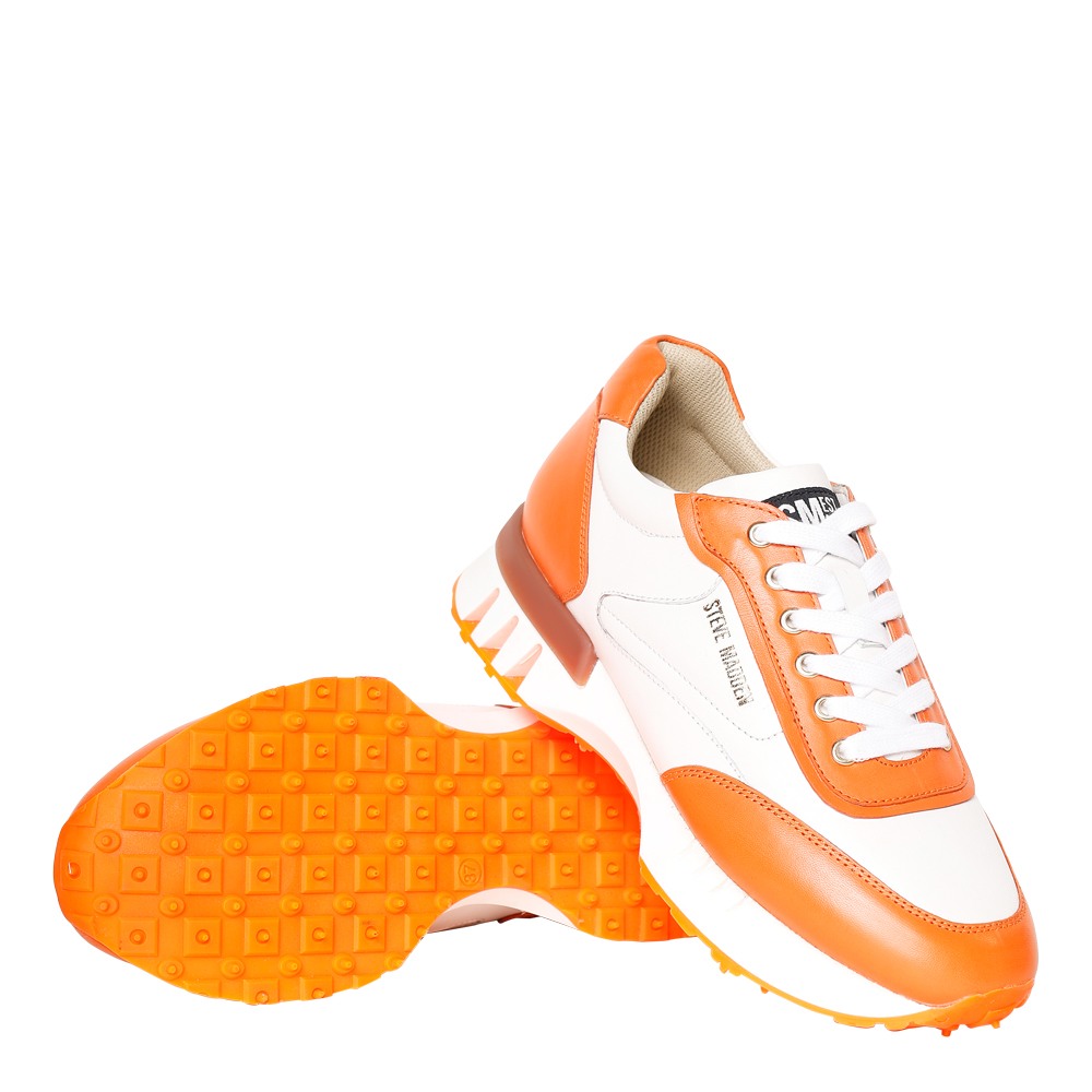 SM-1626 White/Orange Tiger Sneakers