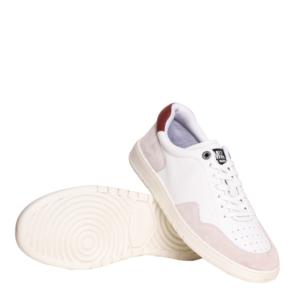 SM-1630 White/White/Bordo Sneakers