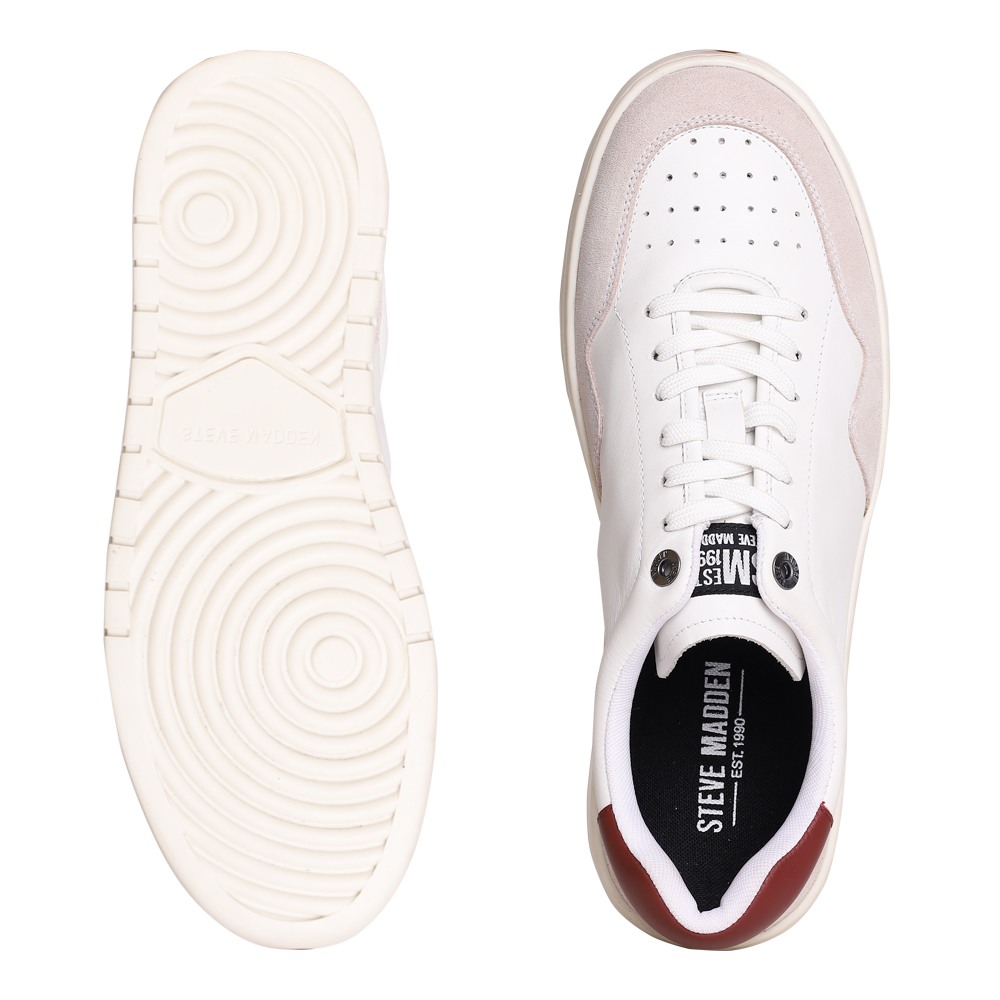 SM-1630 White/White/Bordo Sneakers