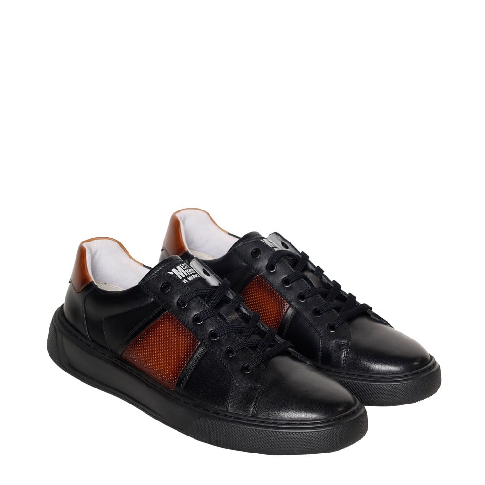 SM-1632 BLACK/TAN SNEAKER