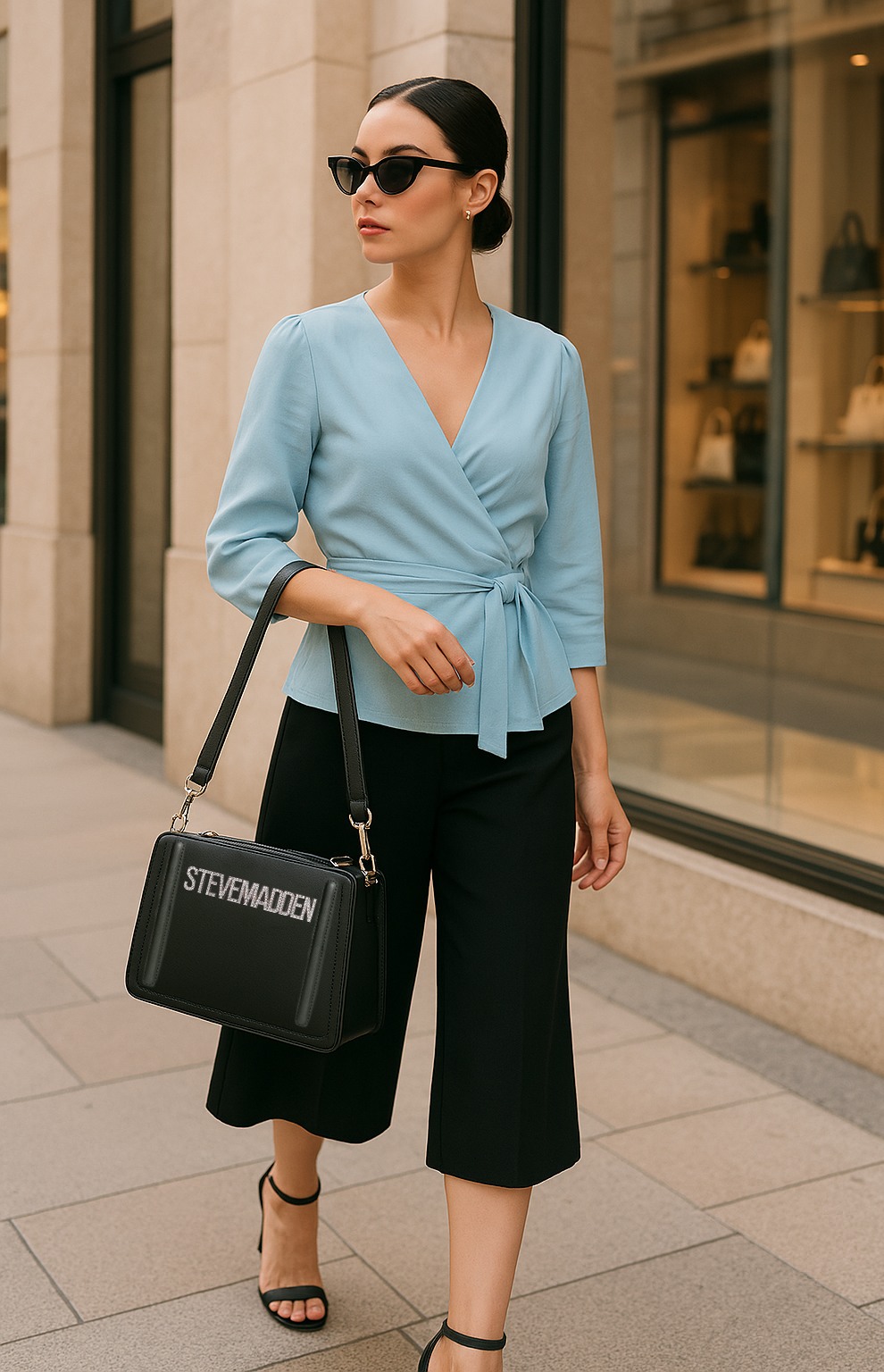 Bevelyn-G Black Satchel
