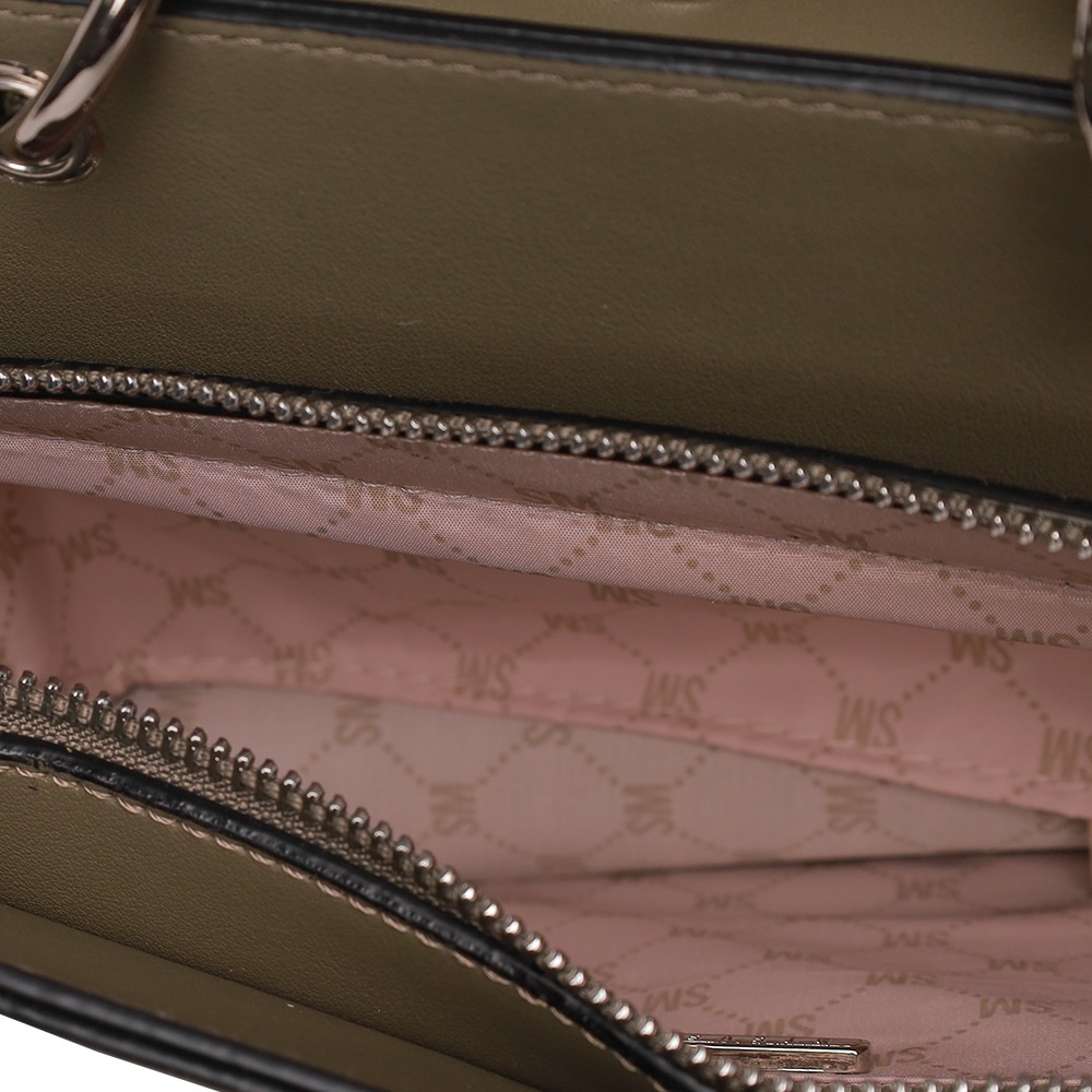 Bevelyn-G Olive Satchel