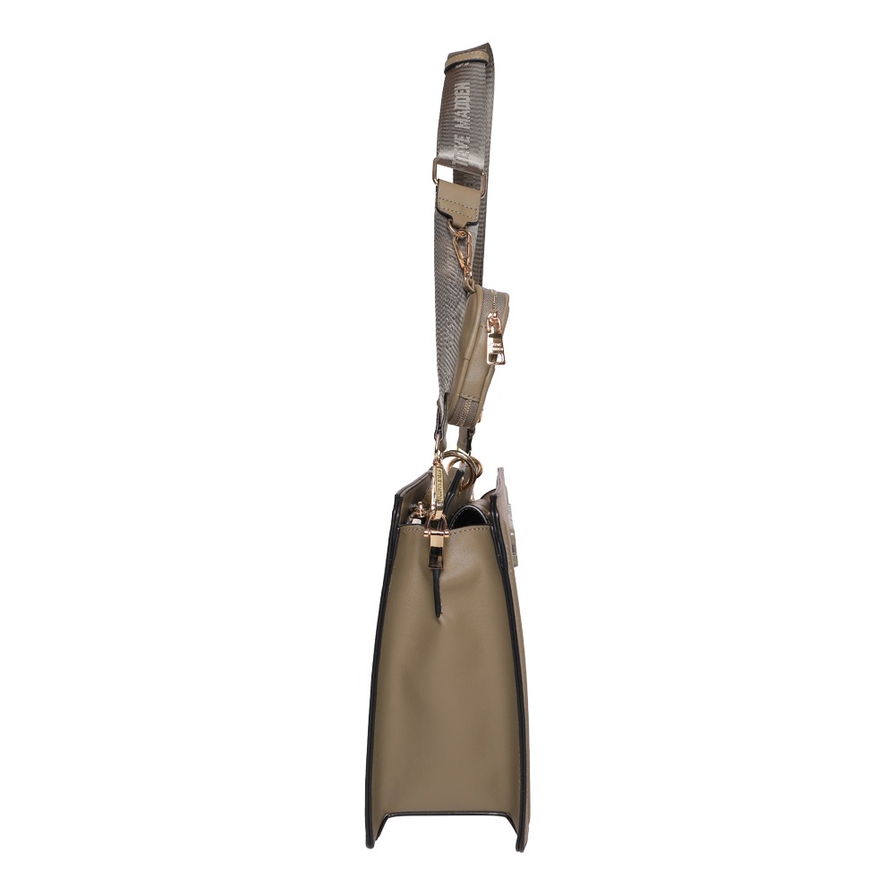 Bevelyn Large Olive Satchel