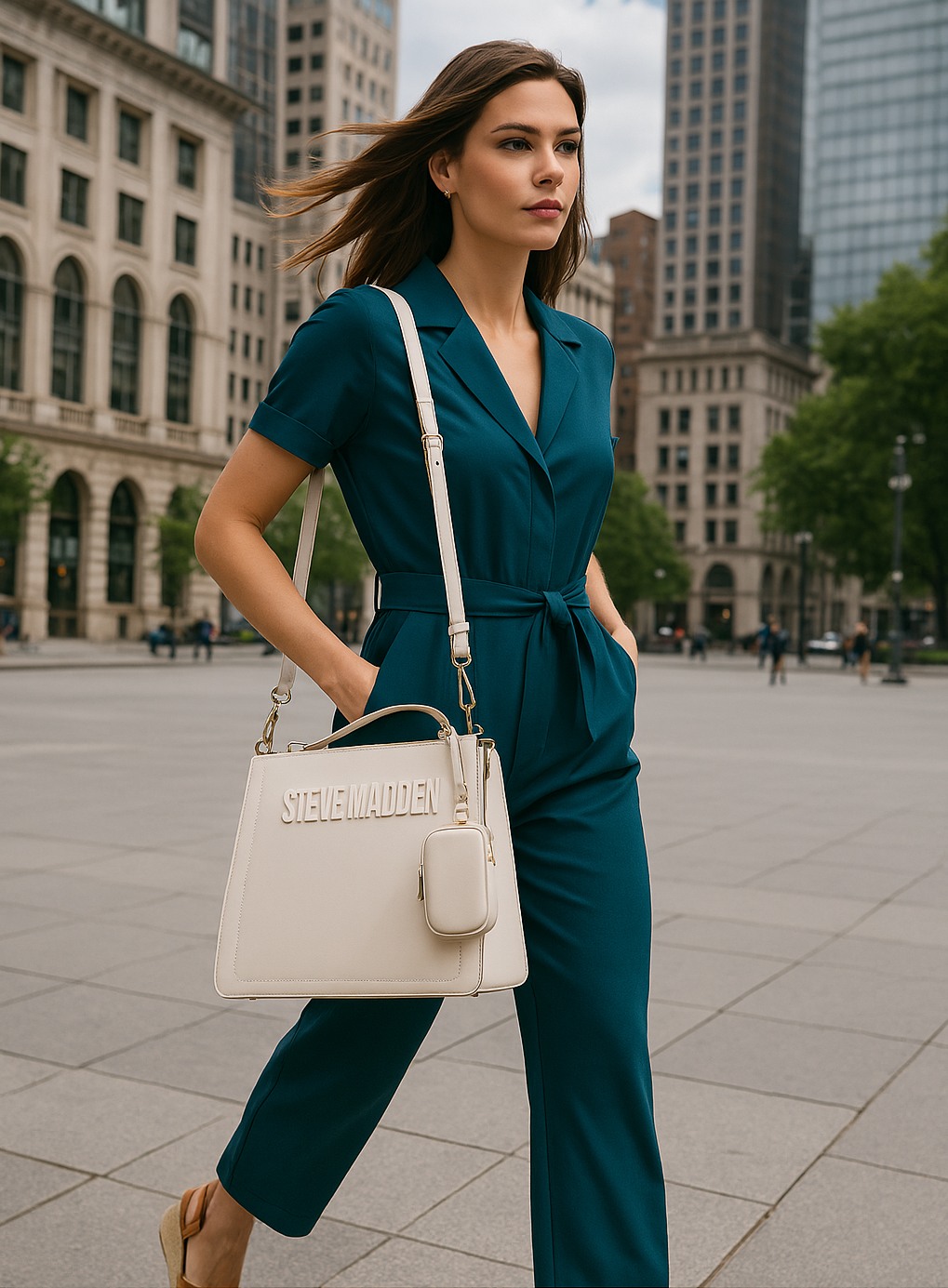 Bevelyn Large Vanilla Satchel