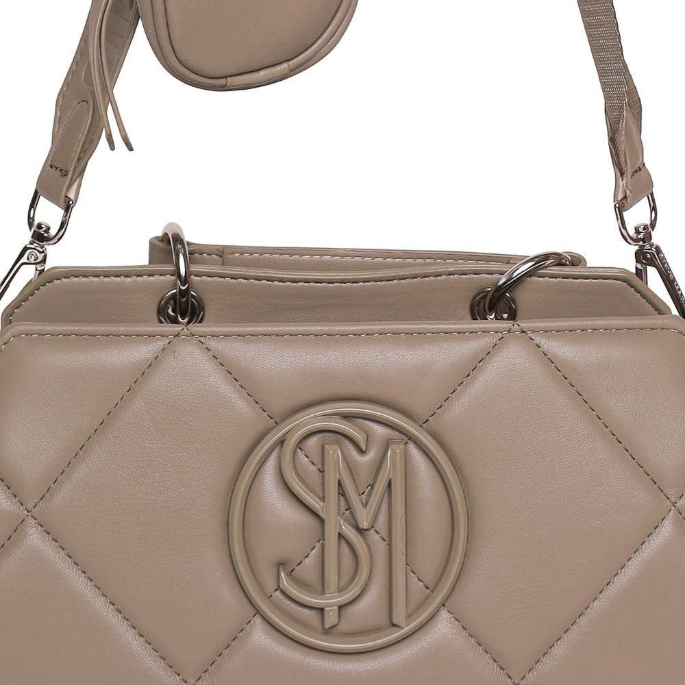 Bevie Quiled Light Olive Satchel