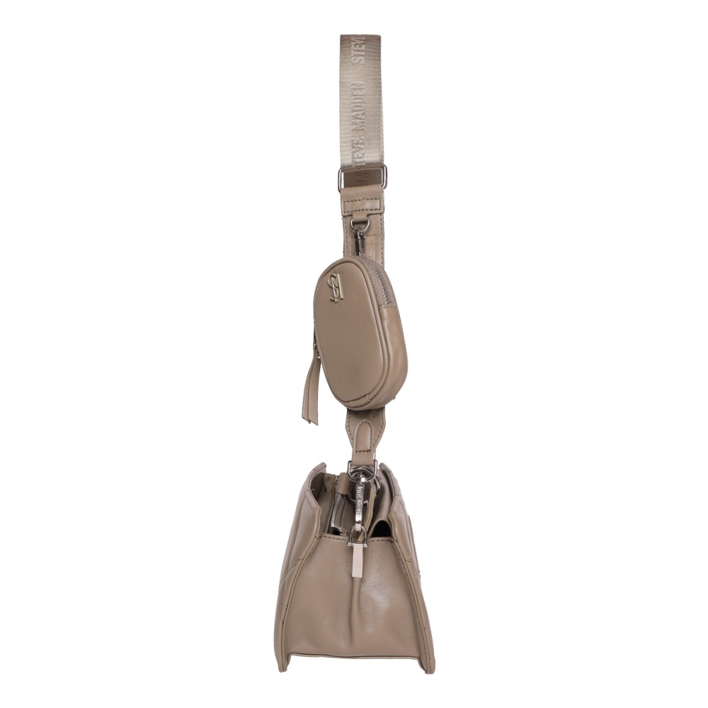 Bevie Quiled Light Olive Satchel