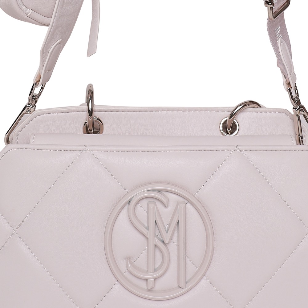 Bevie Quiled Chalk Satchel