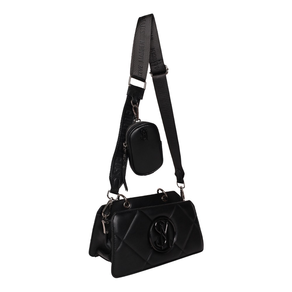 Bevie Quiled Black Satchel
