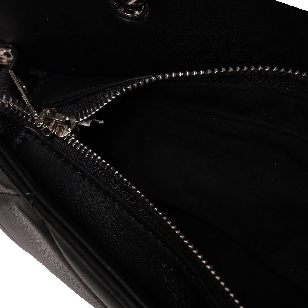 Bevie Quiled Black Satchel