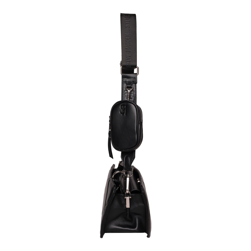 Bevie Quiled Black Satchel