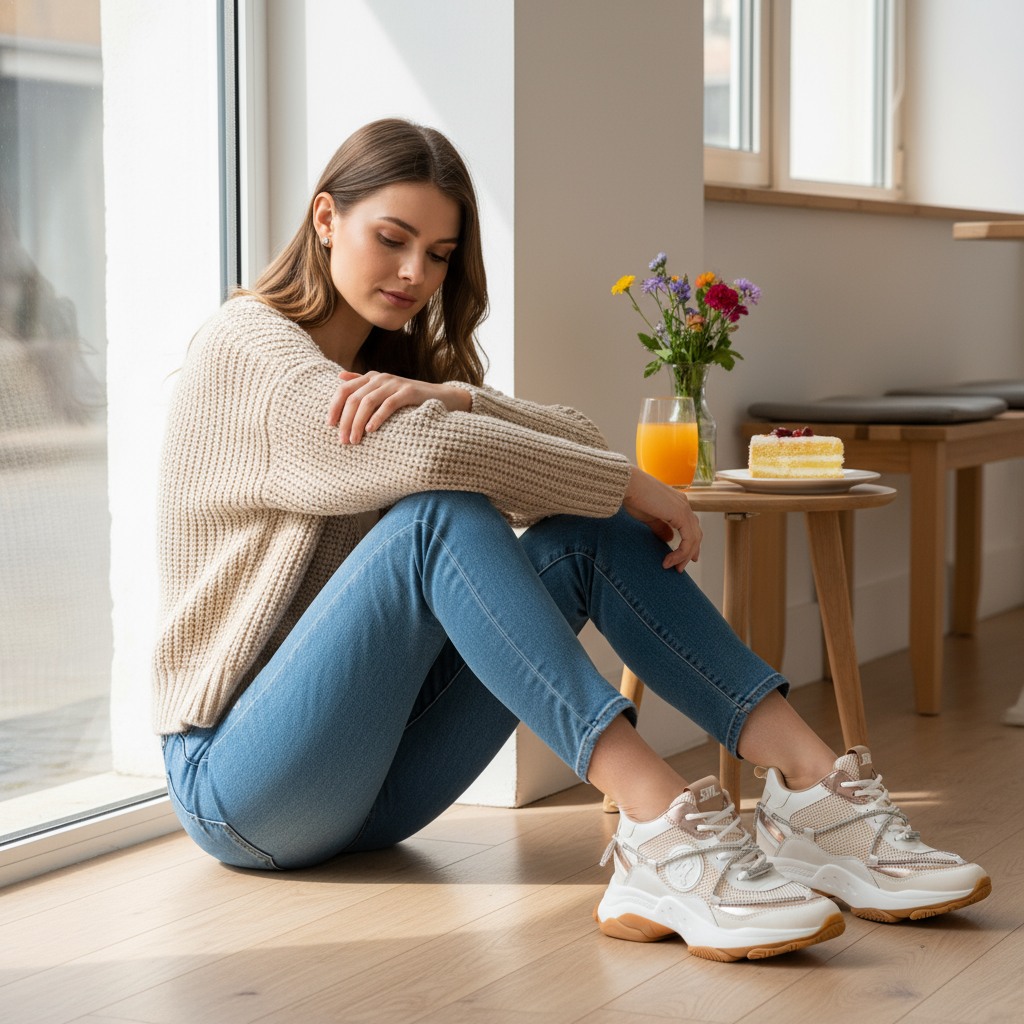 Motocross Cream Sneakers