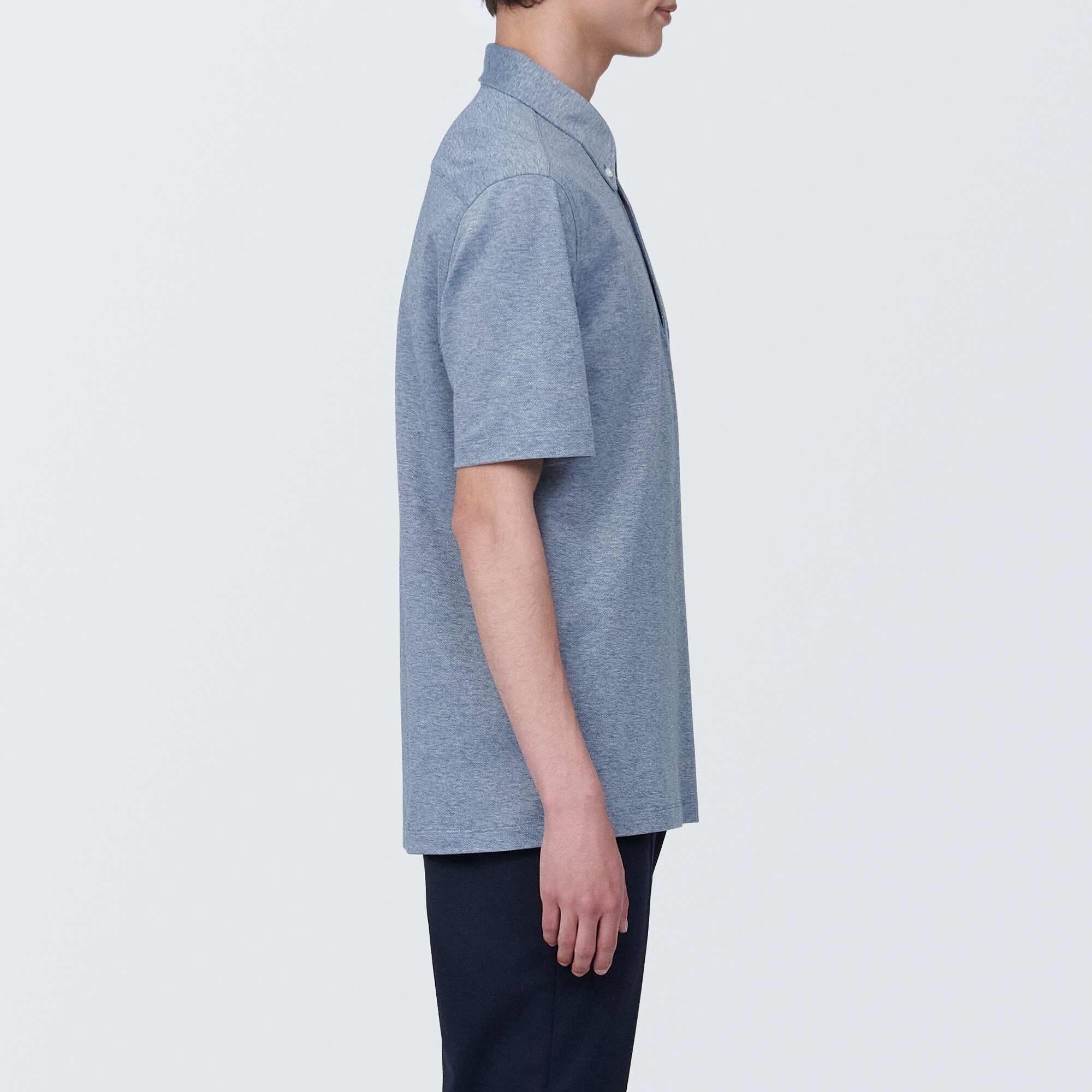 Men's Cool touch pique button down S/Slv polo shirt