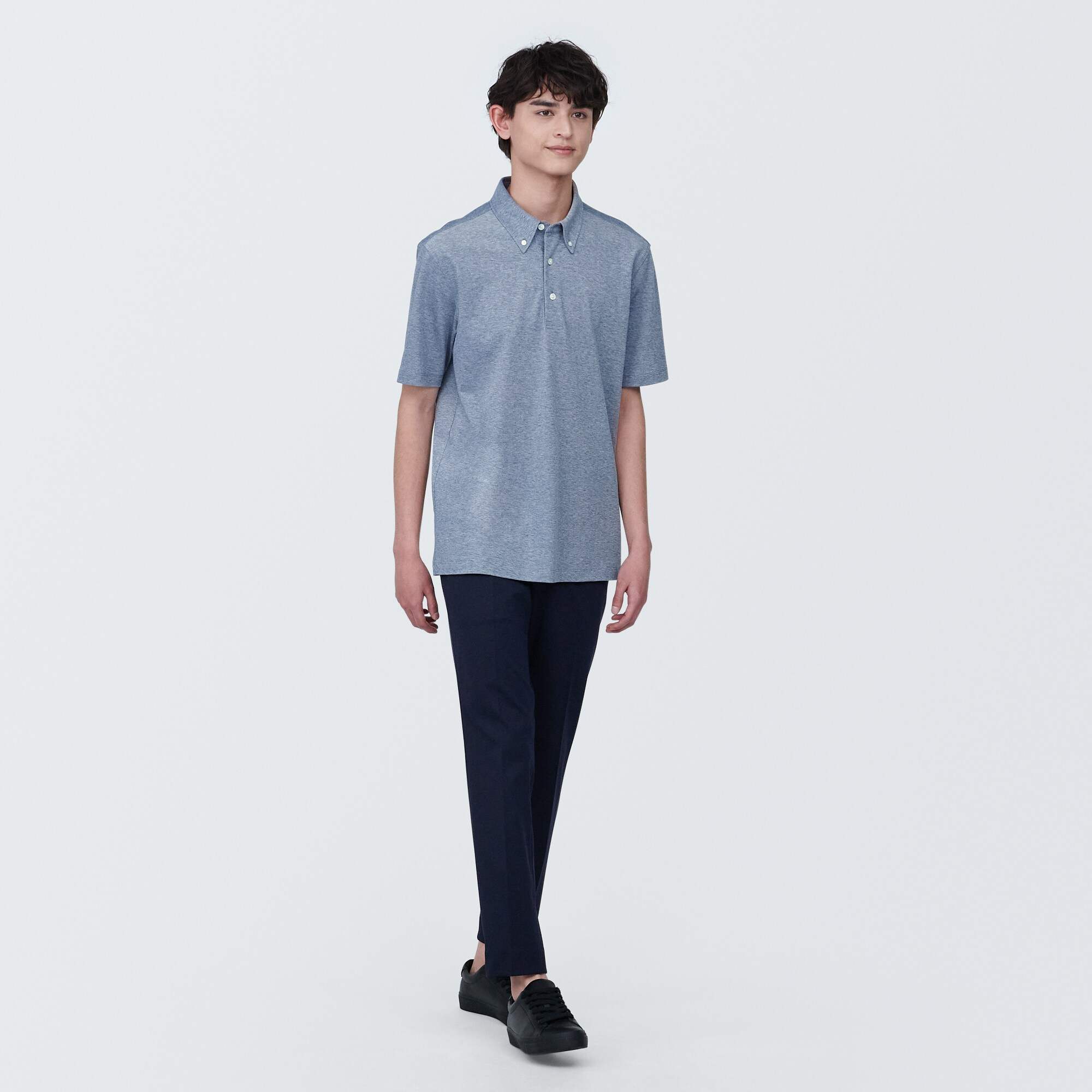 Men's Cool touch pique button down S/Slv polo shirt