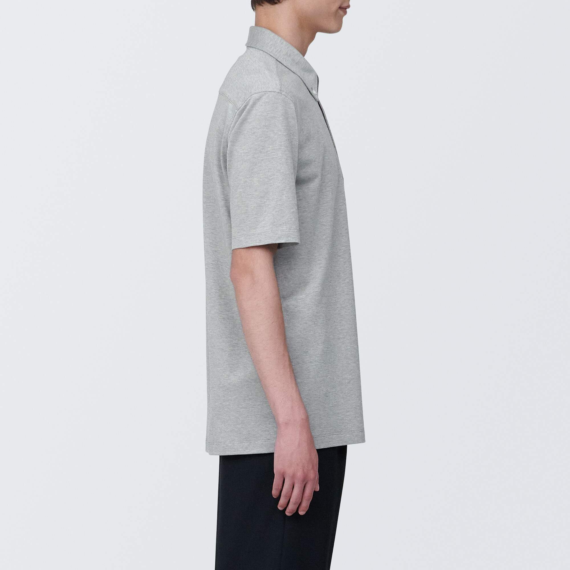 Men's Cool touch pique button down S/Slv polo shirt