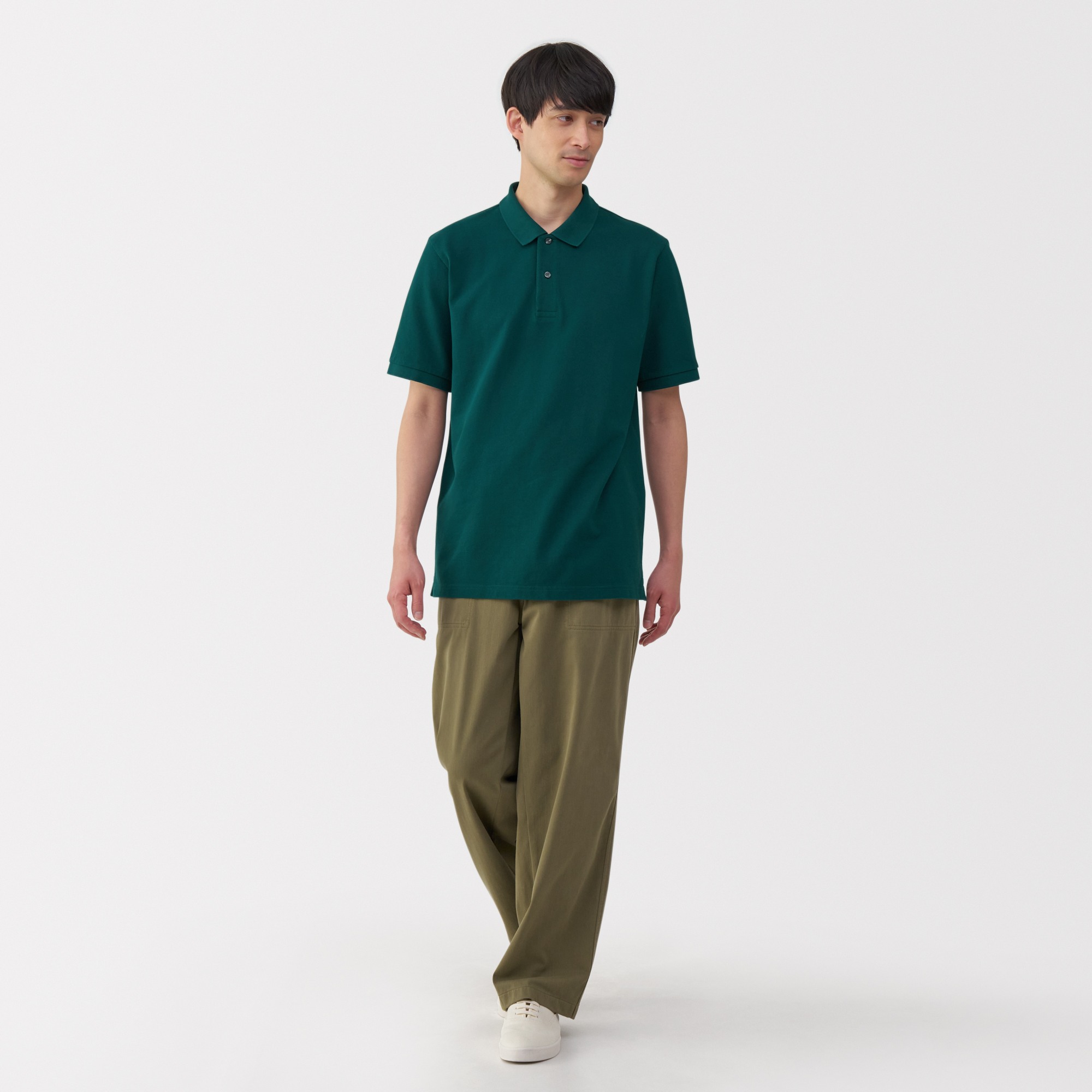 Men's Washed pique S/Slv polo shirt