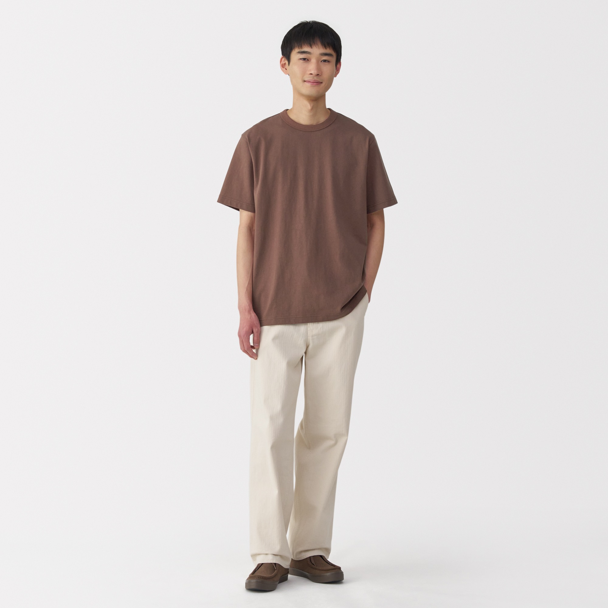 Men's Washed heavyweight crew neck S/Slv T-shirt