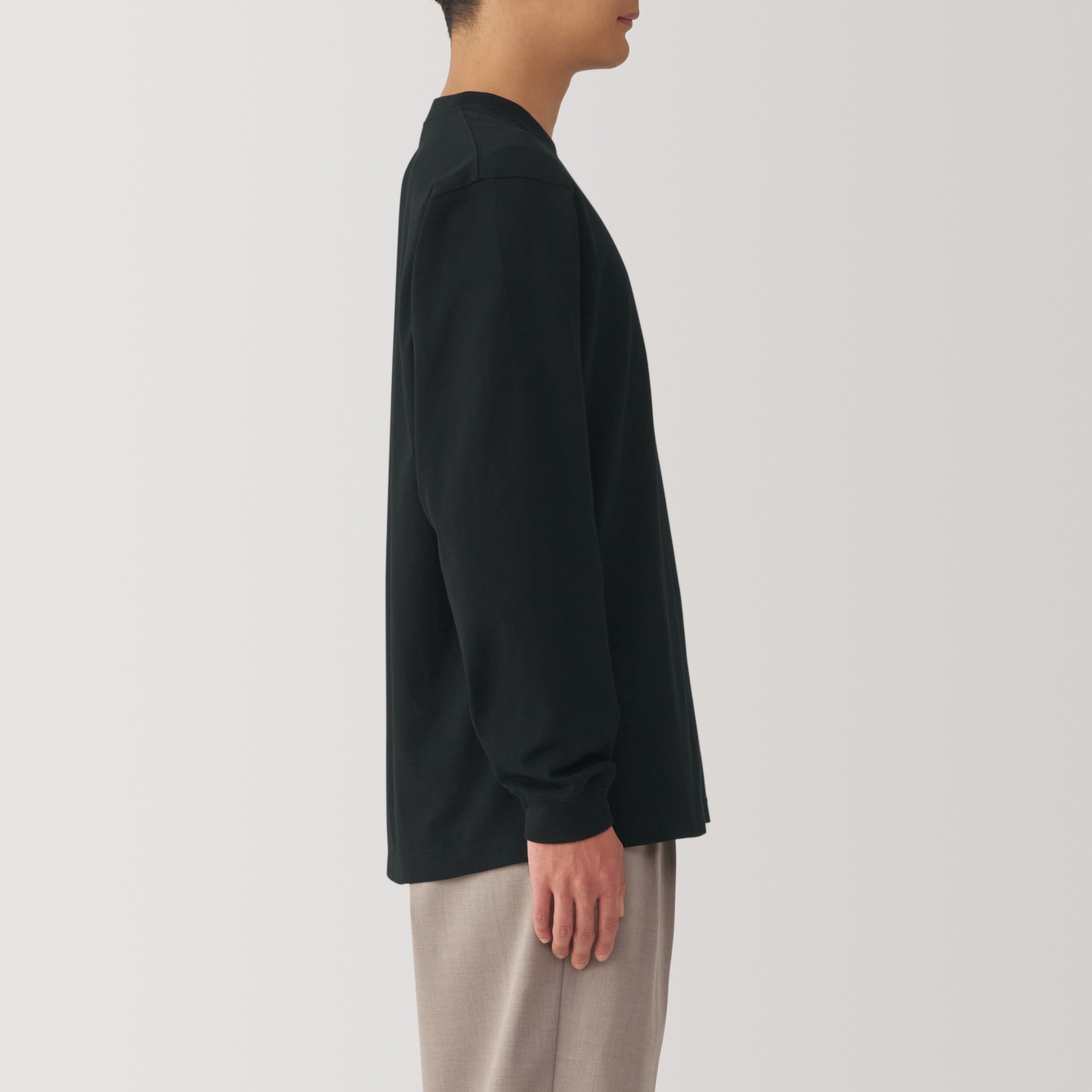 Men's Washed heavyweight crew neck L/Slv T-shirt