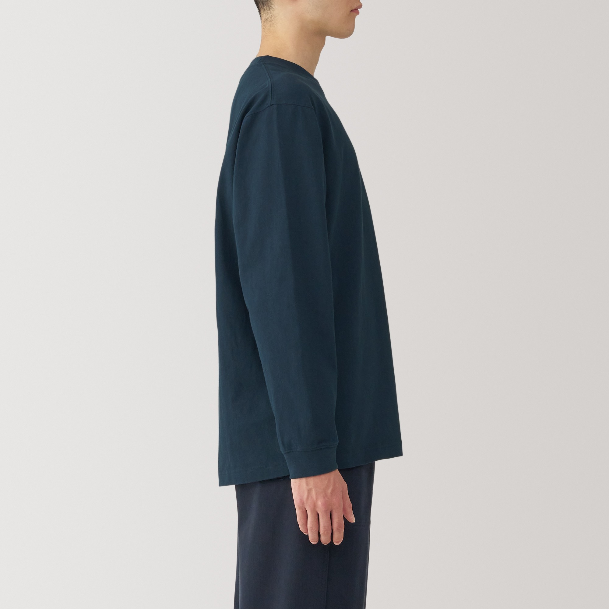 Men's Washed heavyweight crew neck L/Slv T-shirt
