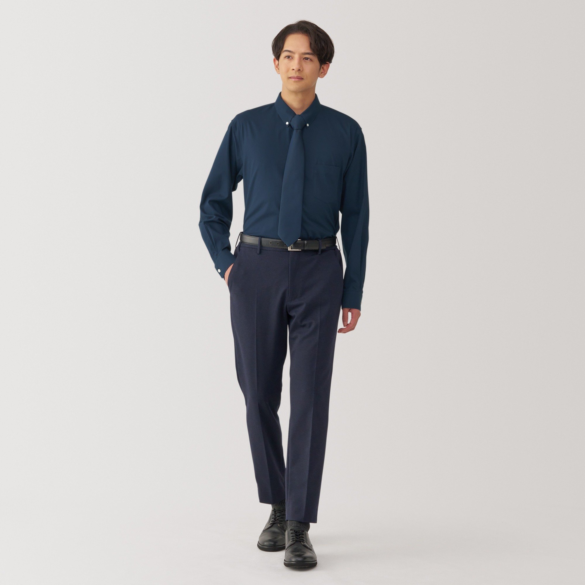 M's Non-Iron button down collar L/Slv shirt