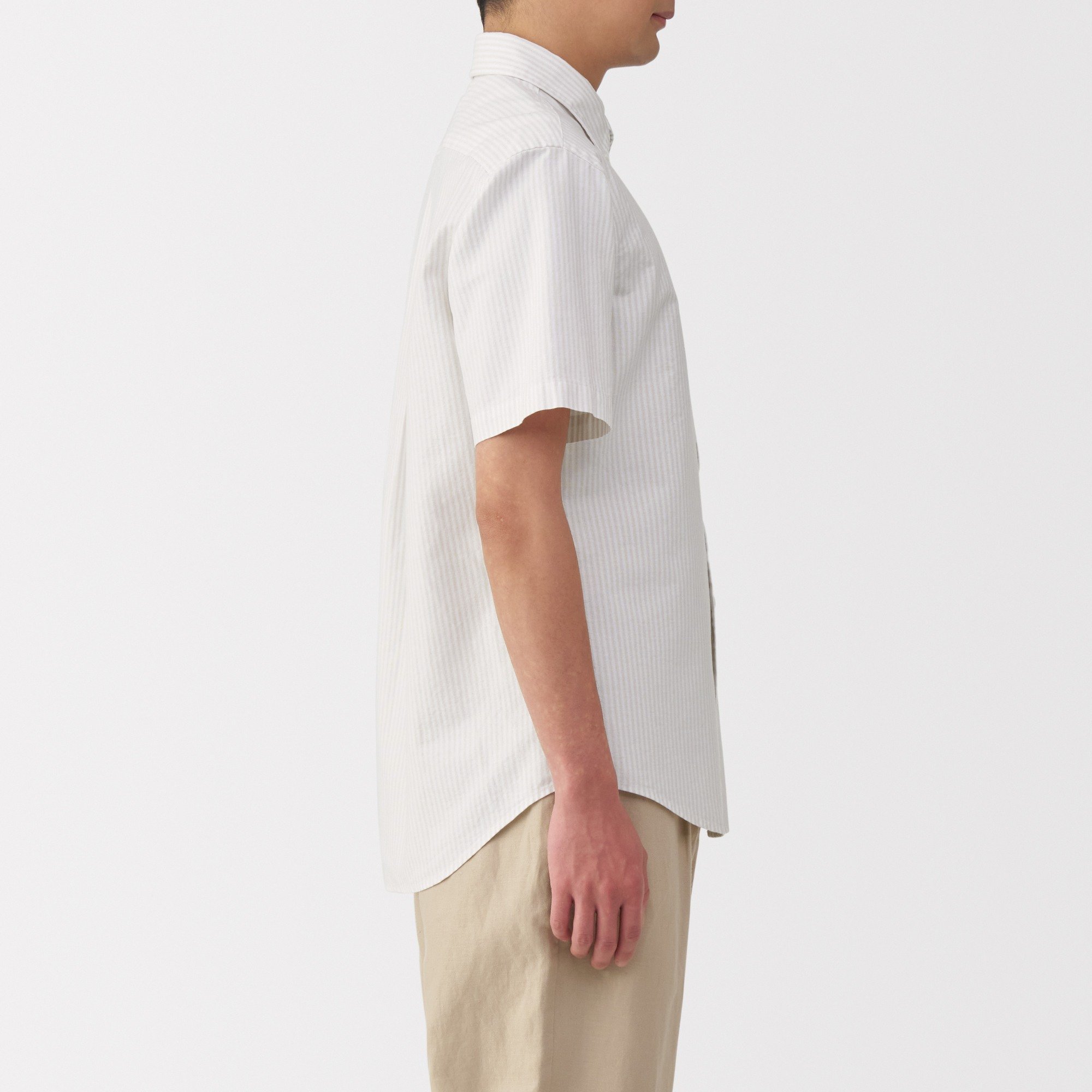 M's Washed oxford button down S/Slv shirt