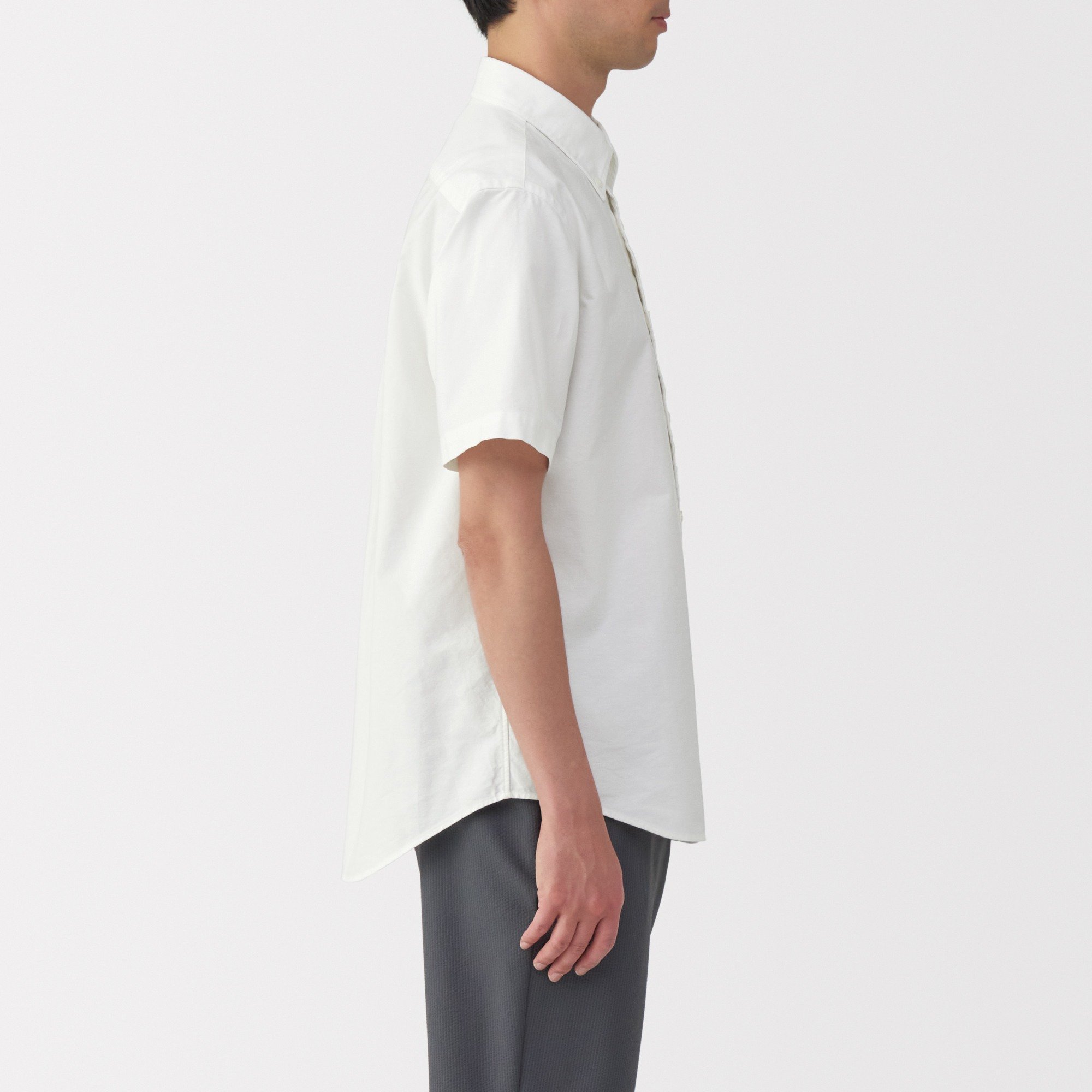 M's Washed oxford button down S/Slv shirt