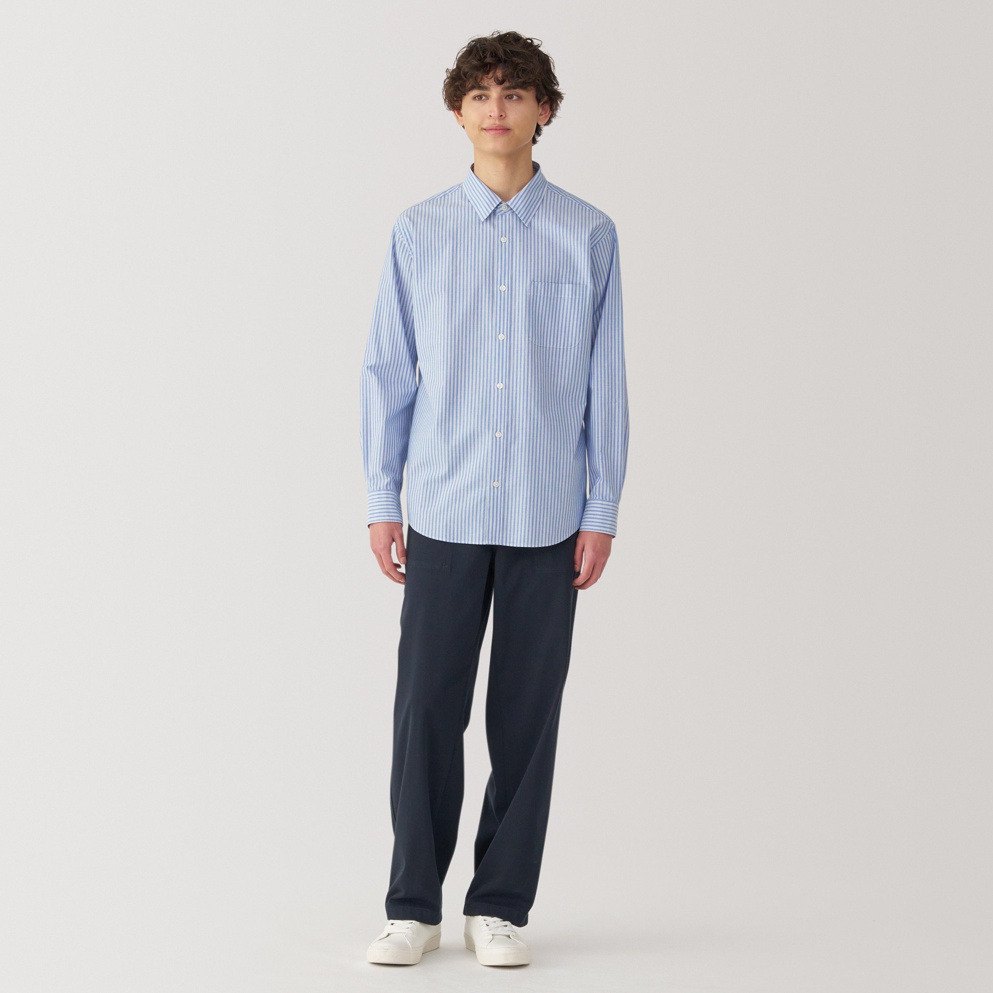 M's Washed broadcloth L/Slv shirt