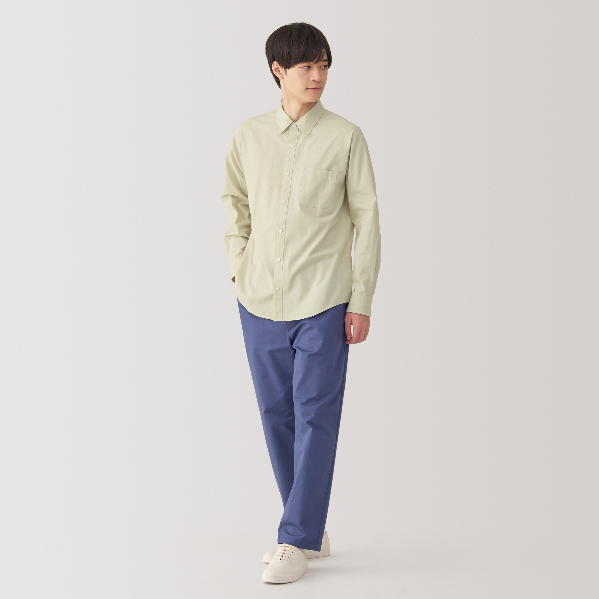 M's Washed broadcloth L/Slv shirt