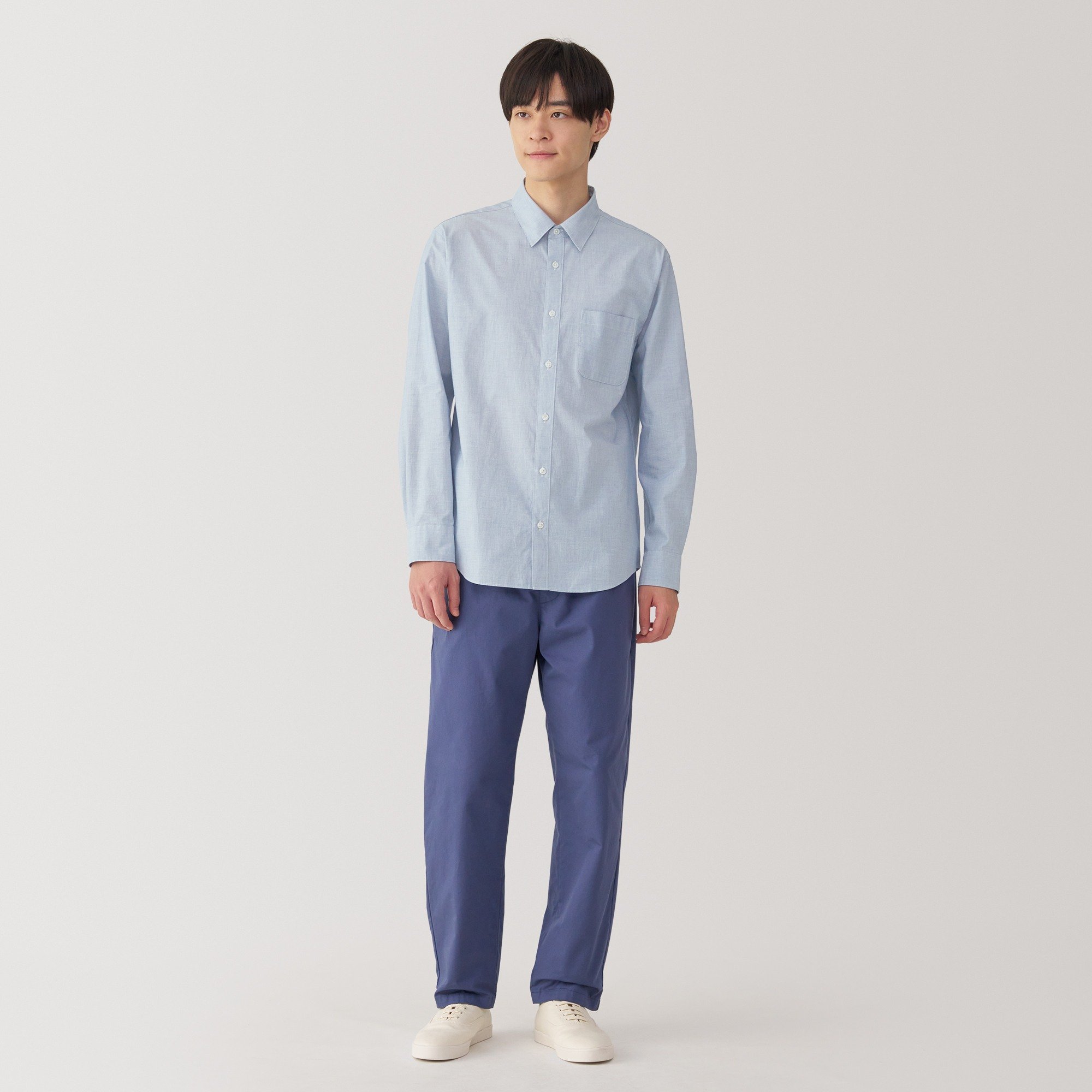 M's Washed broadcloth L/Slv shirt