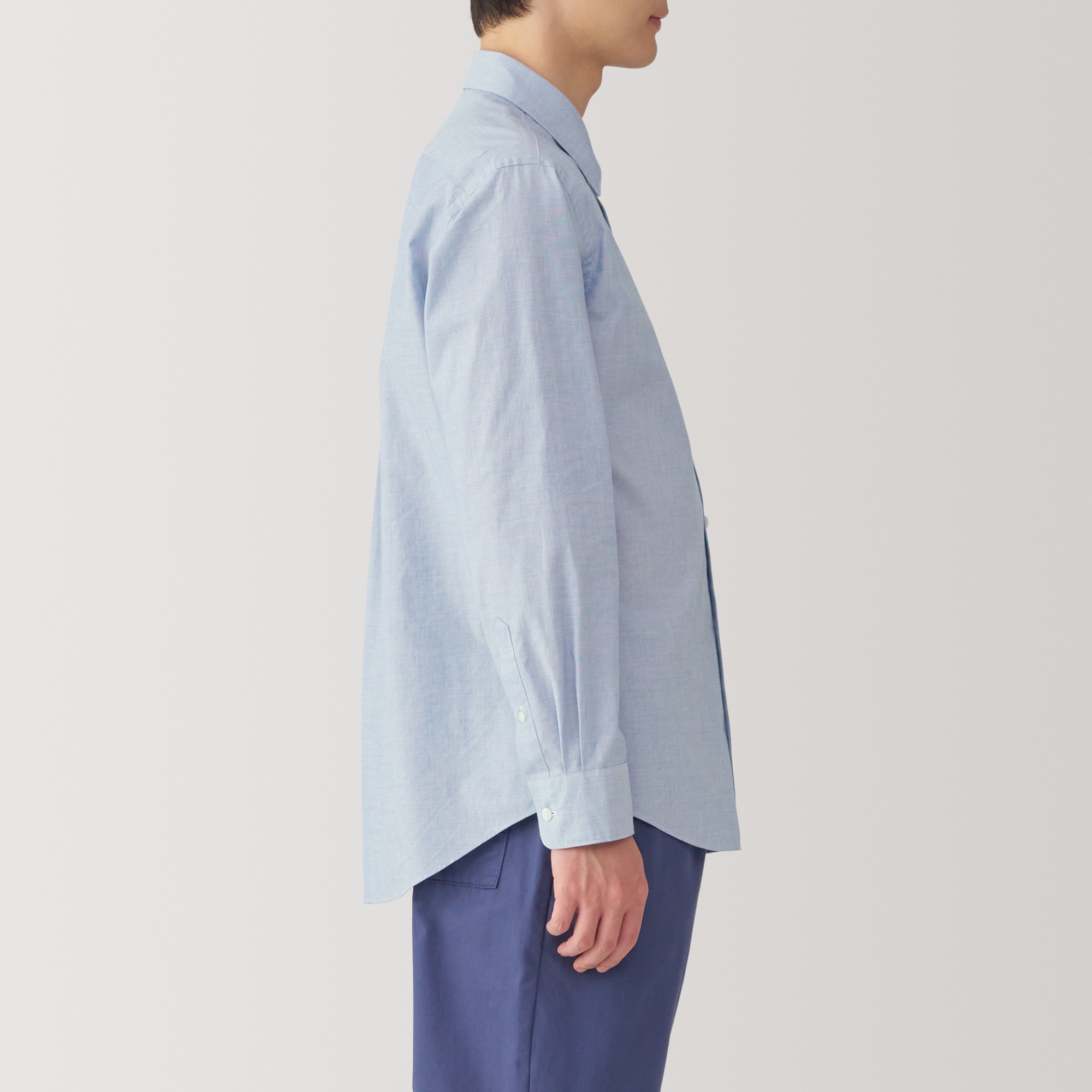 M's Washed broadcloth L/Slv shirt