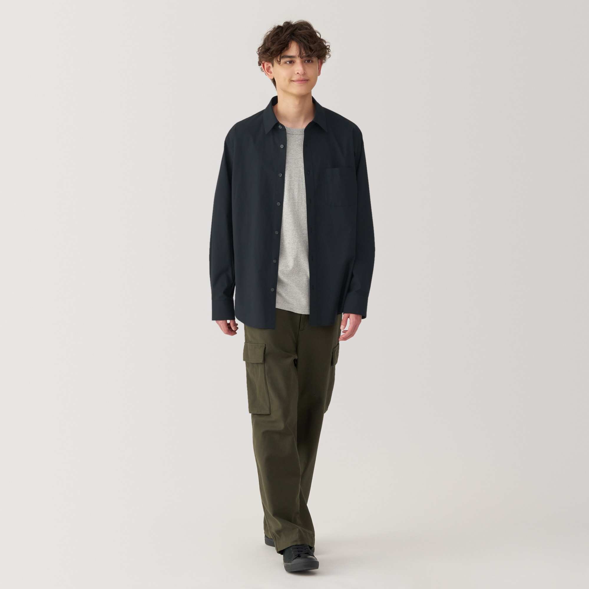 M's Washed broadcloth L/Slv shirt