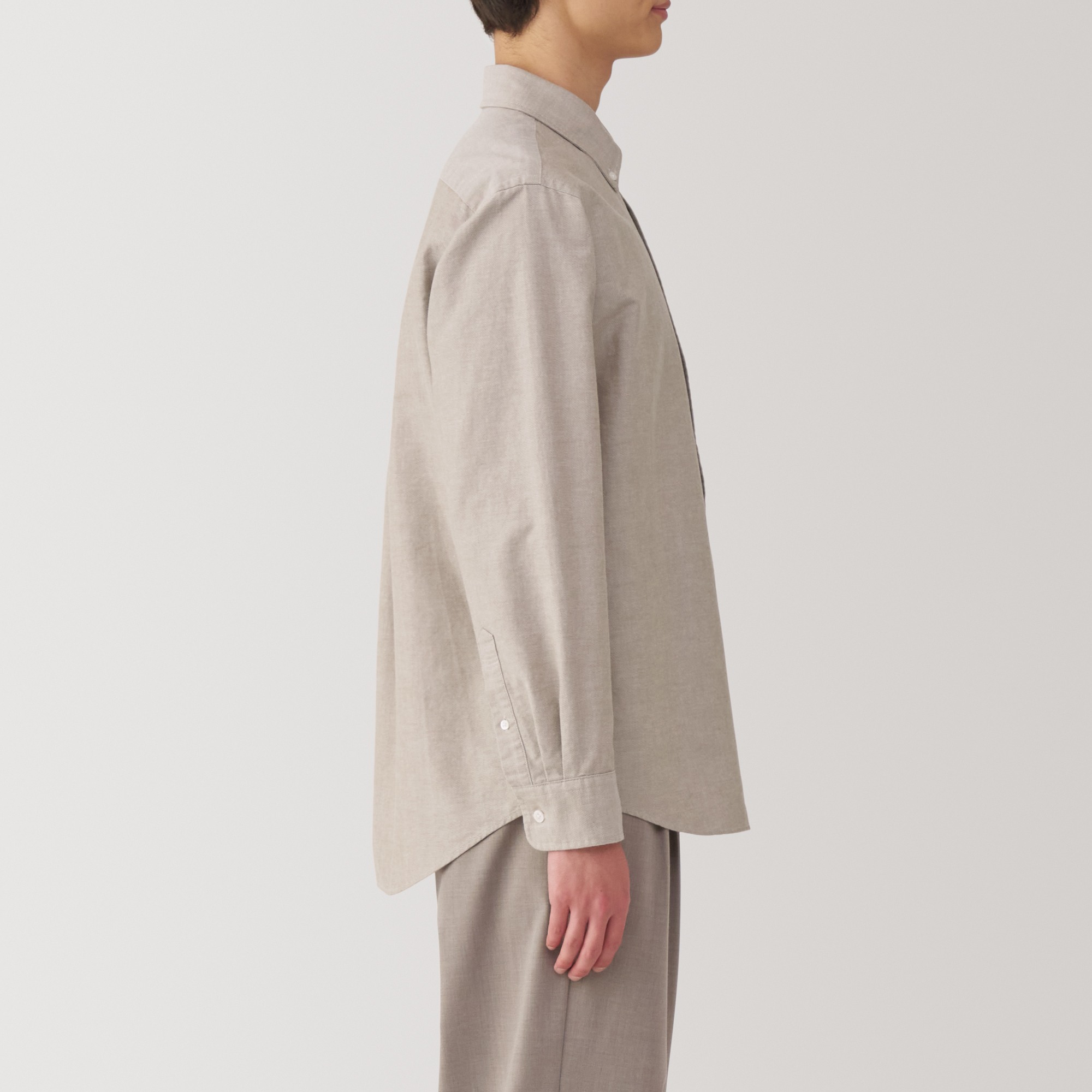 M's Washed oxford button down L/Slv shirt