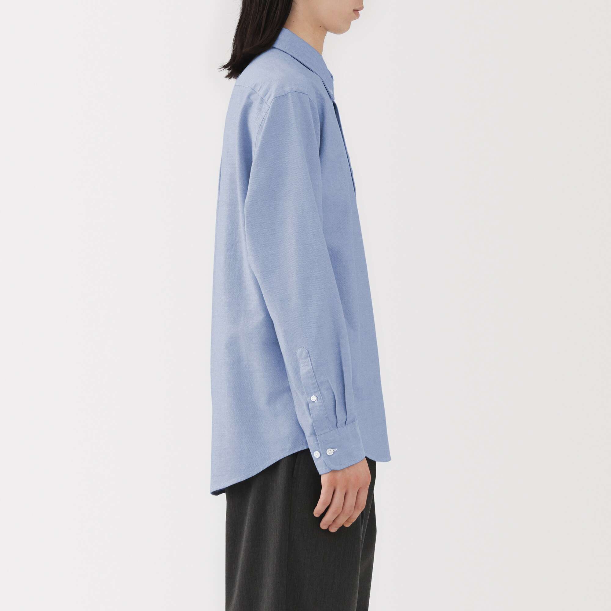 M's Washed oxford button down L/Slv shirt