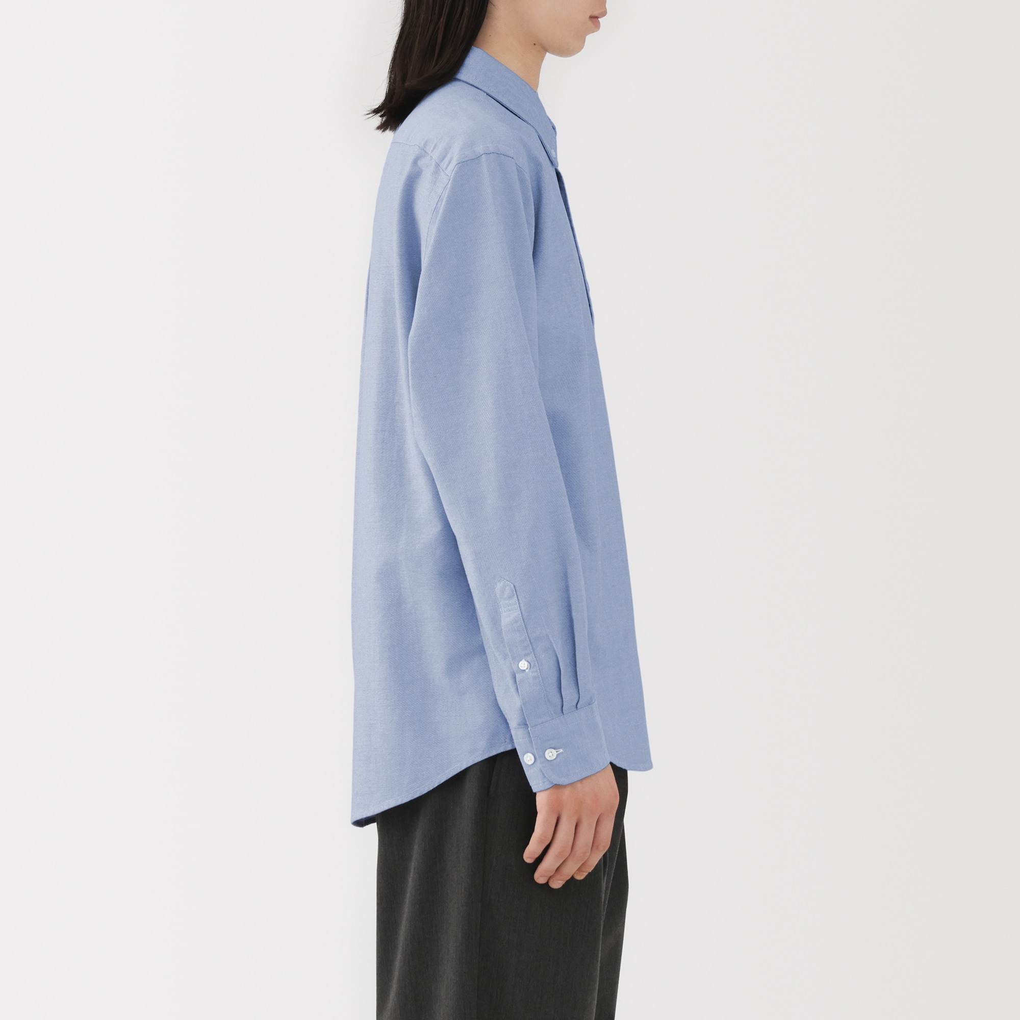 M's Washed oxford button down L/Slv shirt